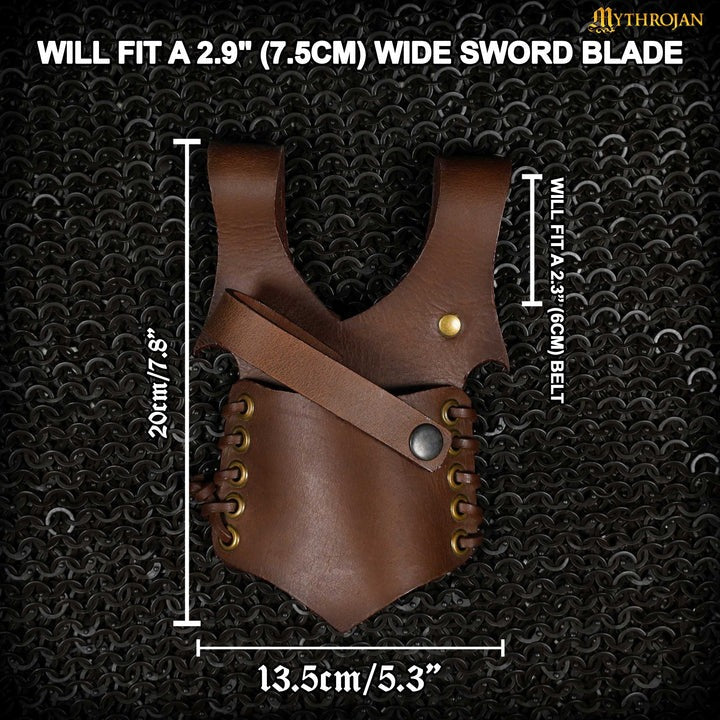 Imagen única de: Mythrojan Medieval Renacimiento Espada de Cuero Rana Espada Larp Disfraz Accesorio Rana Espada Porta Estoque Caballero Espada Cinturón Rana Daga de Cuero Espada Pirata Funda