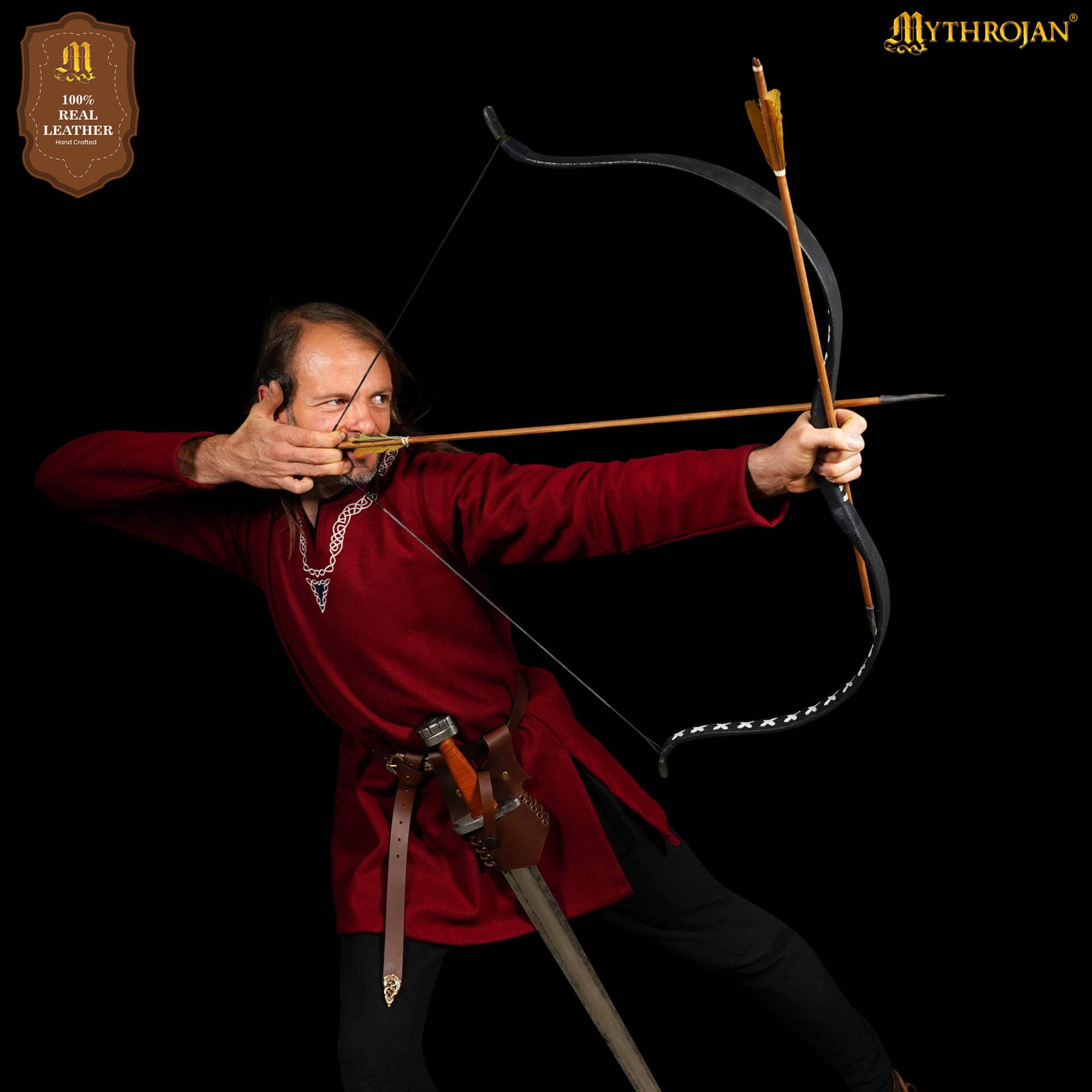 Imagen única de: Mythrojan Medieval Renacimiento Cuero Rh Espada Rana Larp Disfraz de Espada Rana Porta Espada Rapier Caballero Cinturón Rana Daga de Cuero Funda Espada Pirata