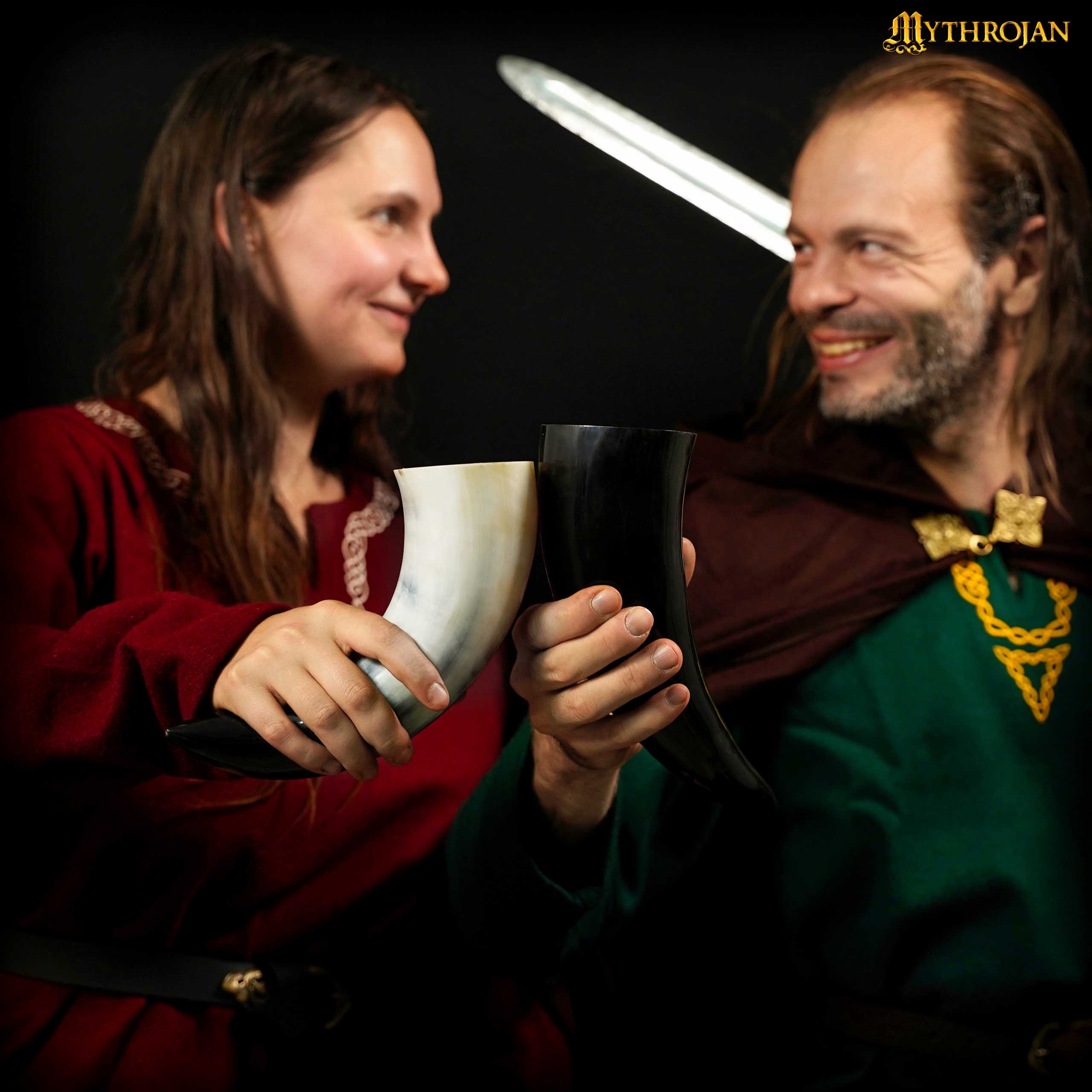 Imagen única de: Mythrojan 400 Ml Vikingo Beber Cuerno Vikingo Vino/taza de Cabeza