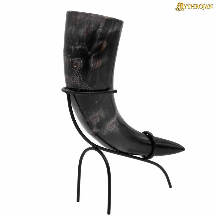 Imagen única de: Mythrojan Forjado a Mano para Beber Ale Horn Rack Mead Horn Stand