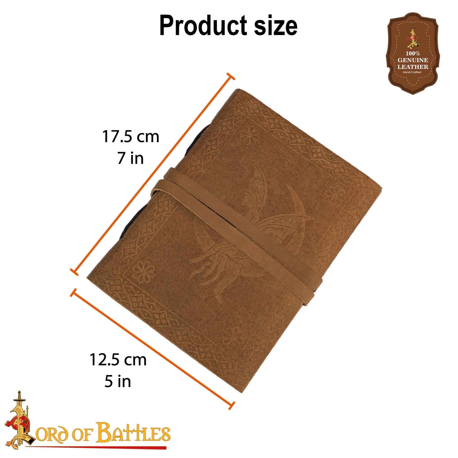 Imagen única de: Diario Medieval de Piel Auténtica Hecho a Mano