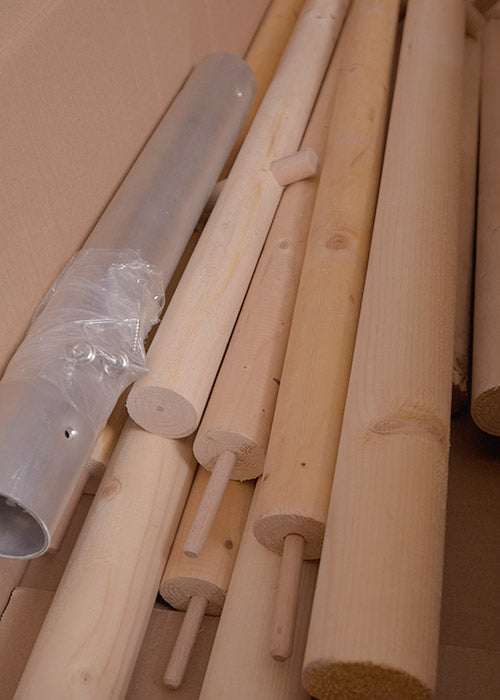 Imagen única de: Paquete De Postes De Madera, Tienda De Campaña Histórica Para Tropas 4,50 X 3,00 M