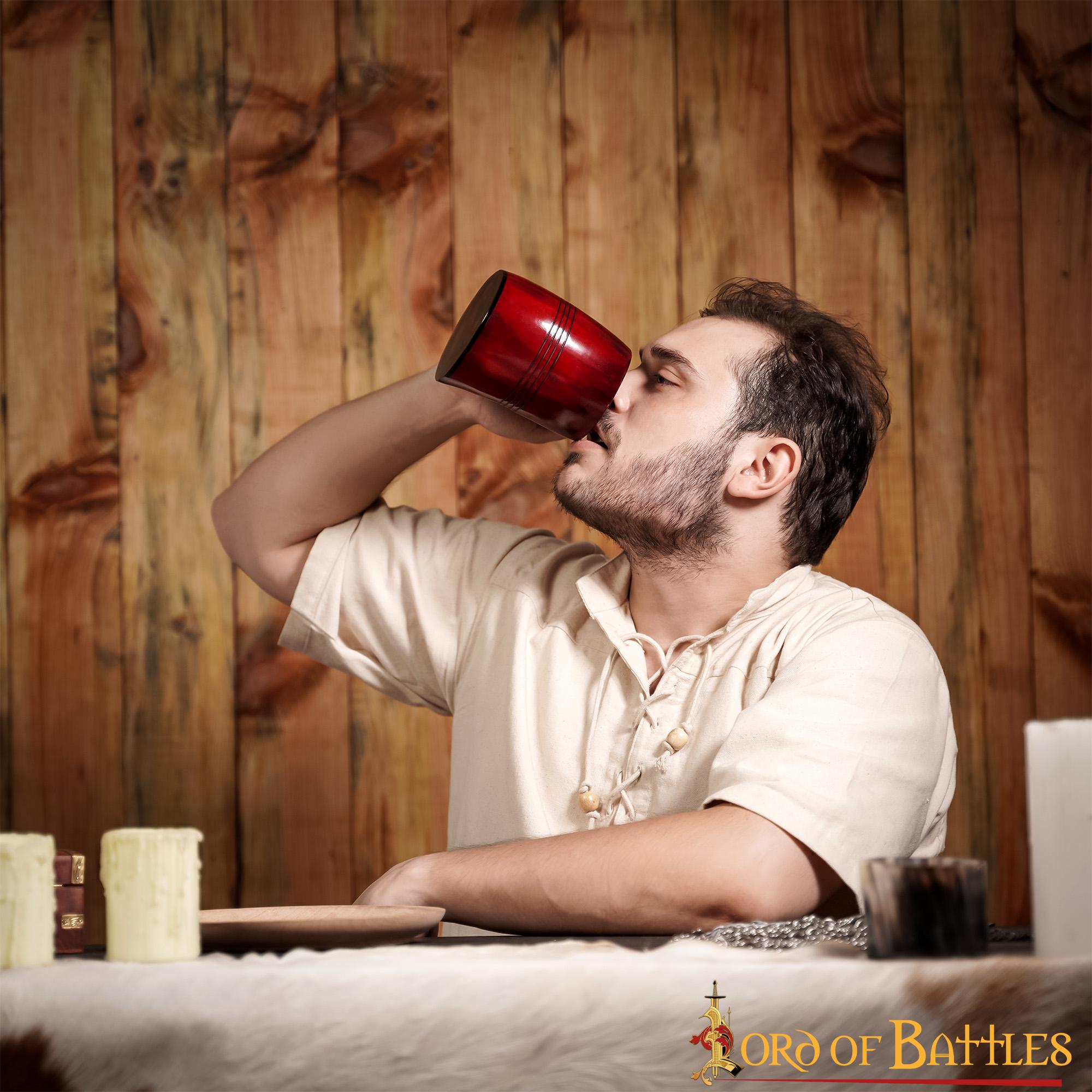 Imagen única de: Taza de Cerveza Vikinga de Cuerno de Buey Auténtica Hecha a Mano