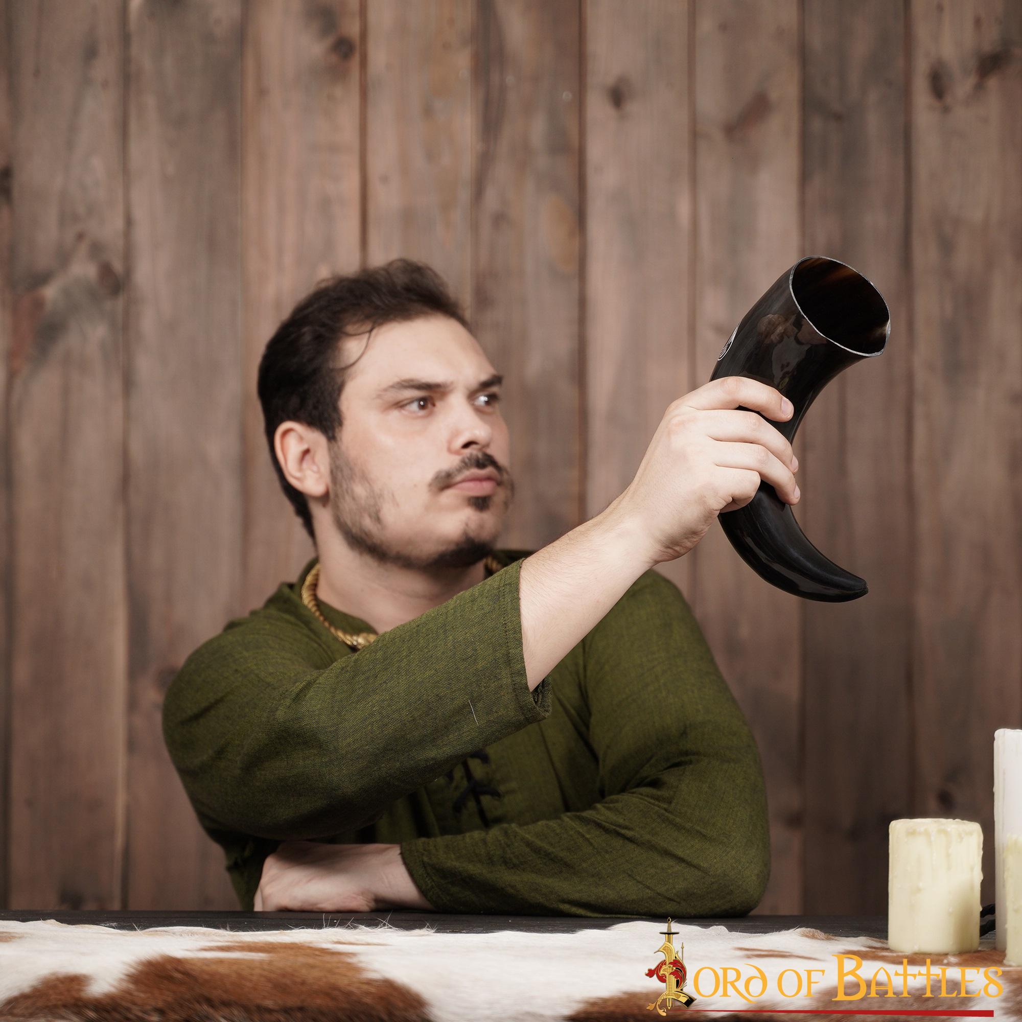 Imagen única de: Viking Drinking Horn 400 - 500 Ml Cuerno de Buey Auténtico Hecho a Mano