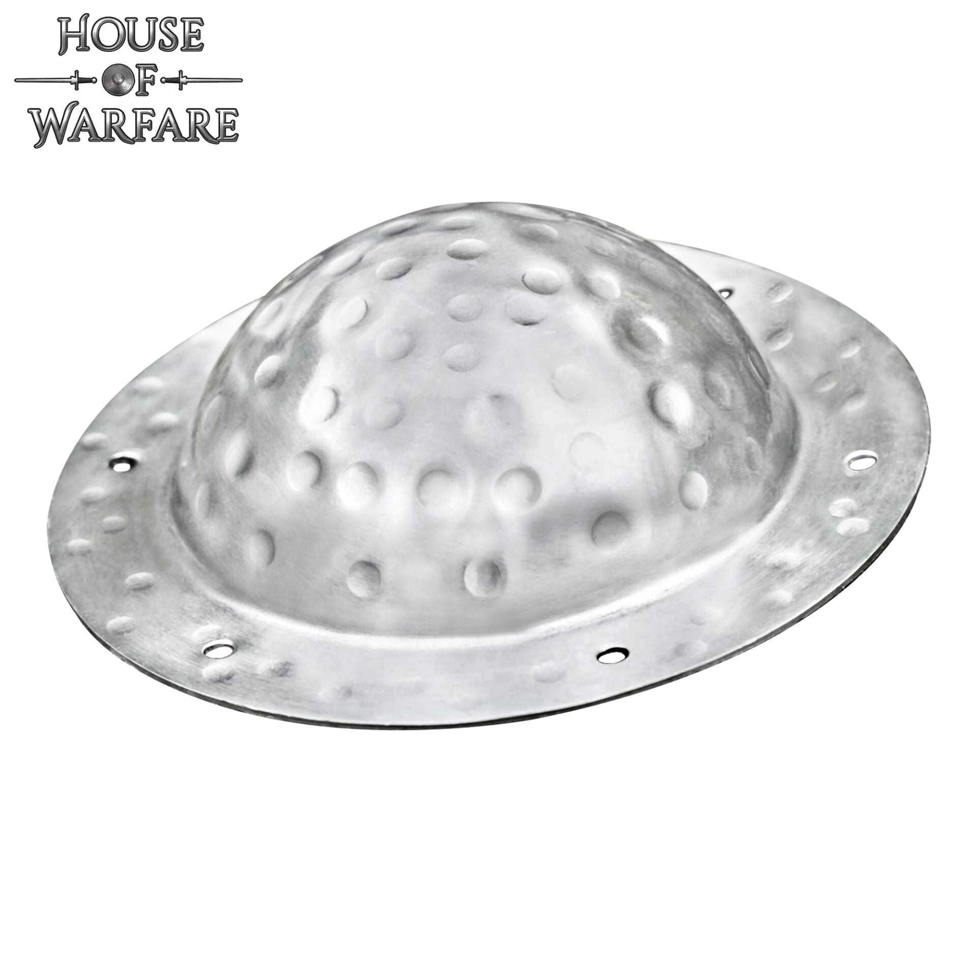 Jefe Escudo Medieval Forjado a Mano | Umbo Martillado Pulido - Imagen 1