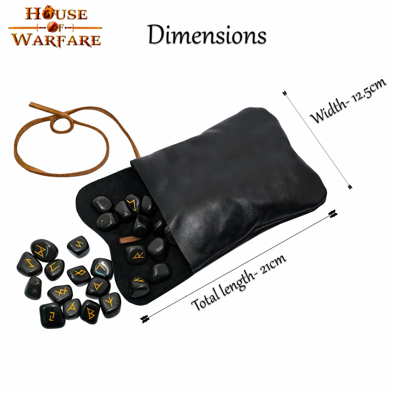 Imagen única de: Juego de Piedras Rúnicas Vikingas con Estuche de Cuero Negro - Adivinación y Estrategia Nórdica