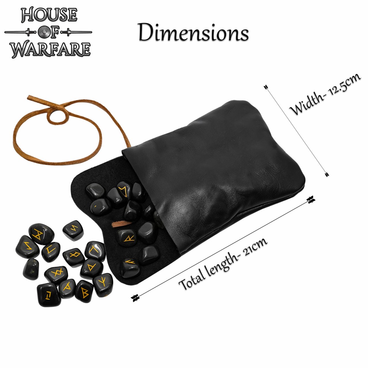 Imagen única de: Juego de Piedras Rúnicas Vikingas con Estuche de Cuero Negro - Adivinación y Estrategia Nórdica