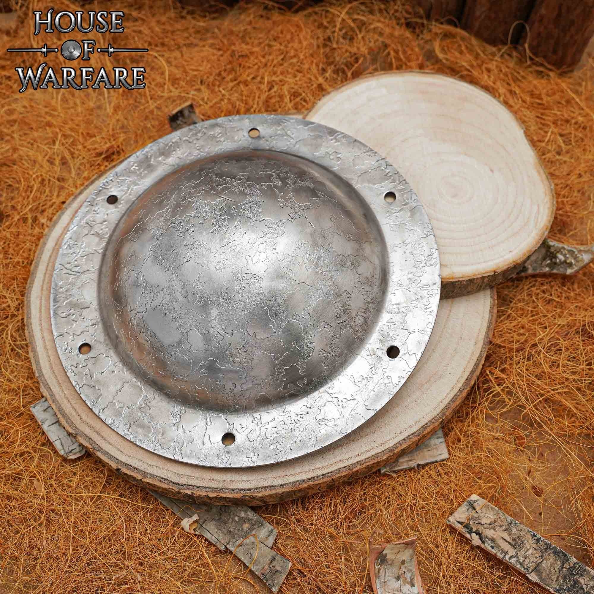 Imagen única de: Escudo Medieval de Acero Texturado Boss Umbo