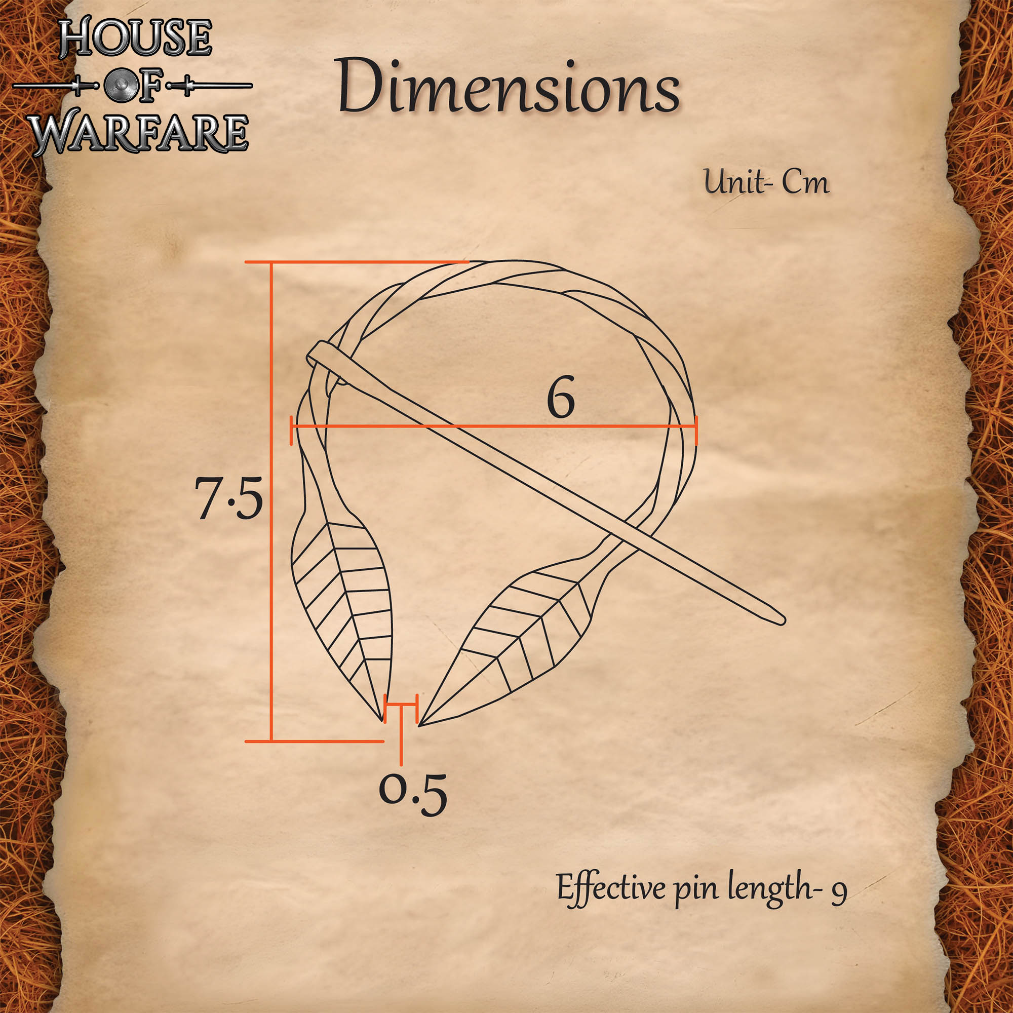 Imagen única de: Broche Hoja Celta Forjado a Mano Alfiler de Capa