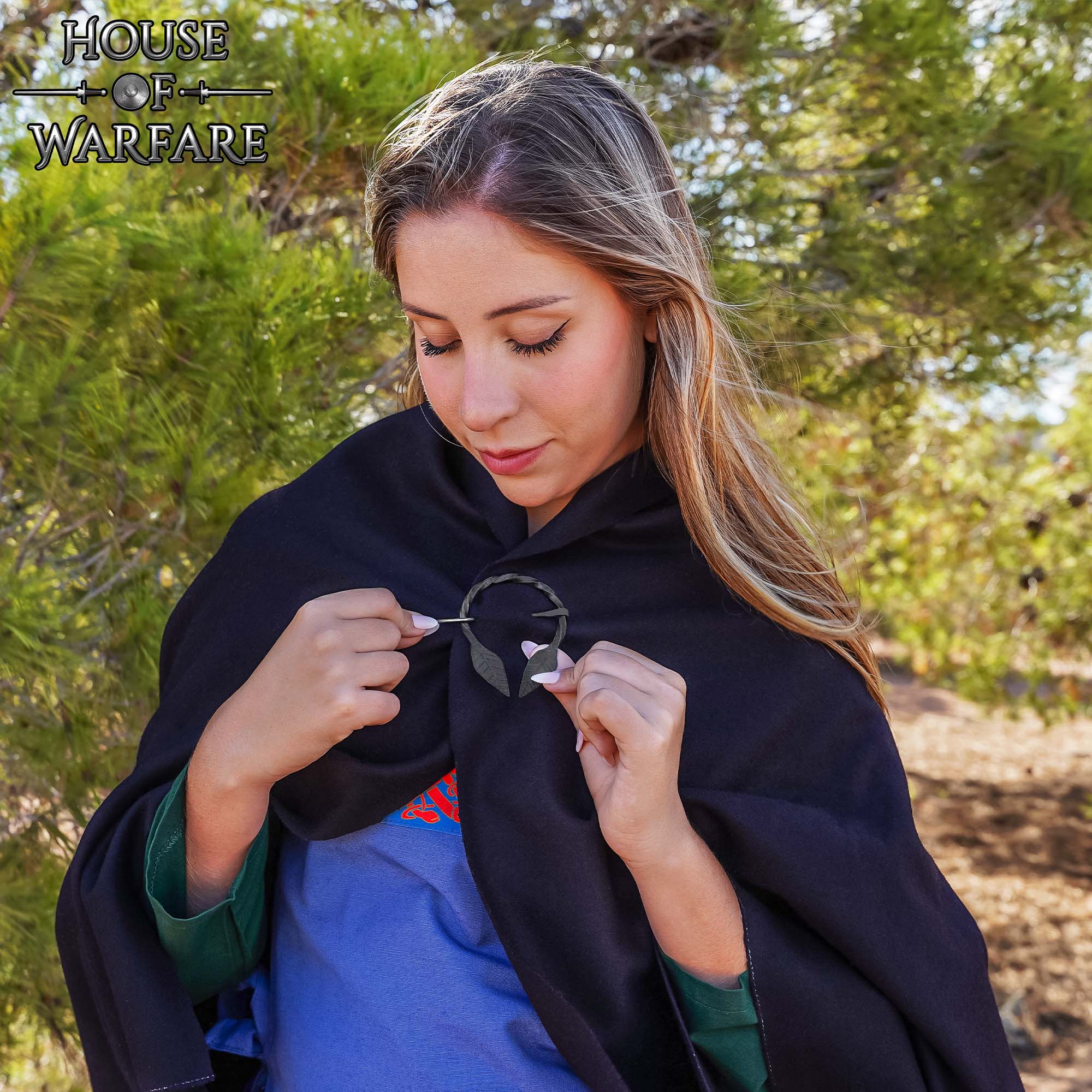 Imagen única de: Broche Hoja Celta Forjado a Mano Alfiler de Capa