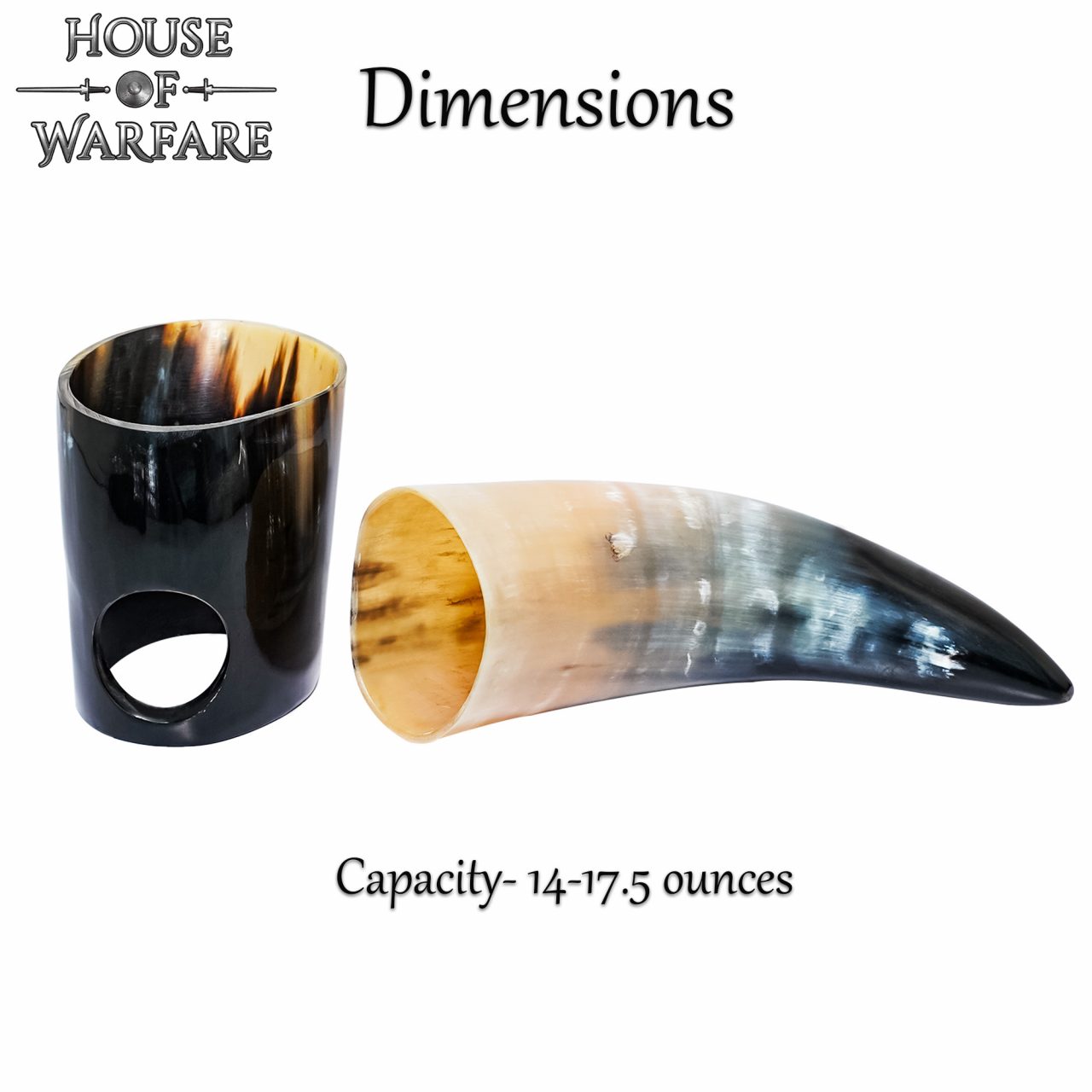 Imagen única de: Vikingo Cuerno de Buey Pulido para Beber con Soporte