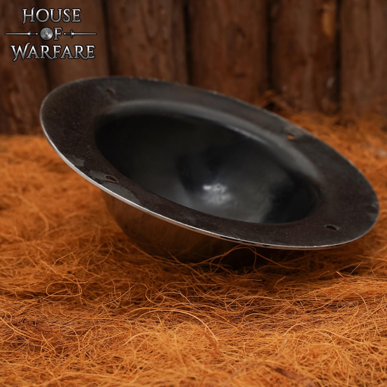 Imagen única de: Escudo Medieval Abovedado de Acero Forjado a Mano Umbo Redondo para Escudos Diy