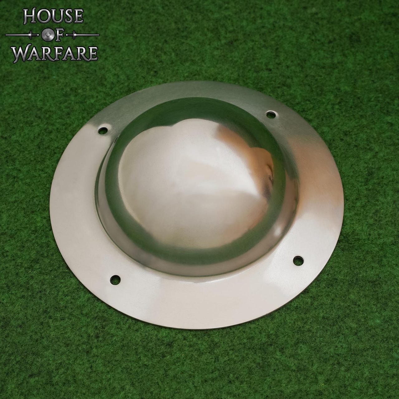 Imagen única de: Escudo Medieval Abovedado de Acero Forjado a Mano Umbo Redondo para Escudos Diy