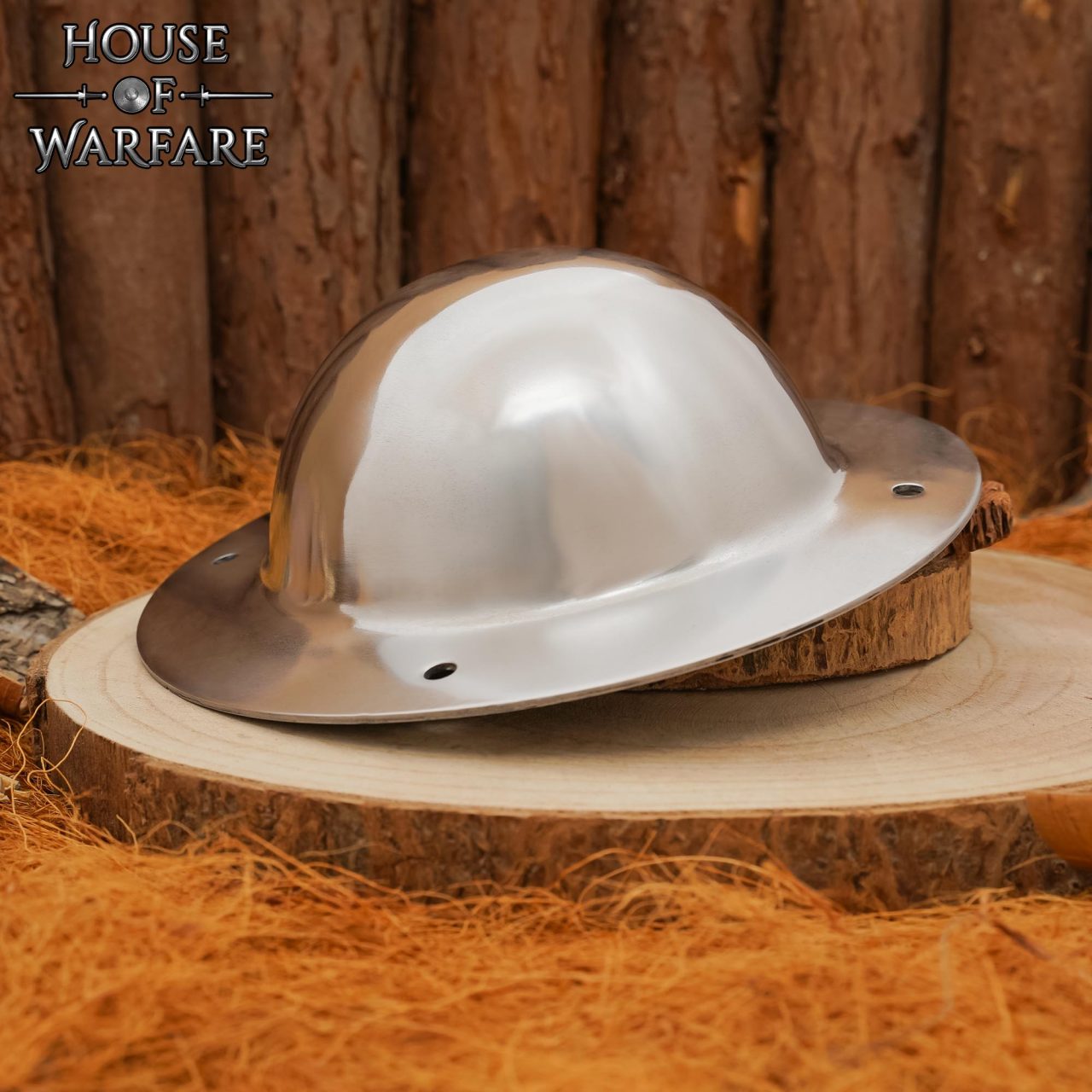 Imagen única de: Escudo Medieval Abovedado de Acero Forjado a Mano Umbo Redondo para Escudos Diy