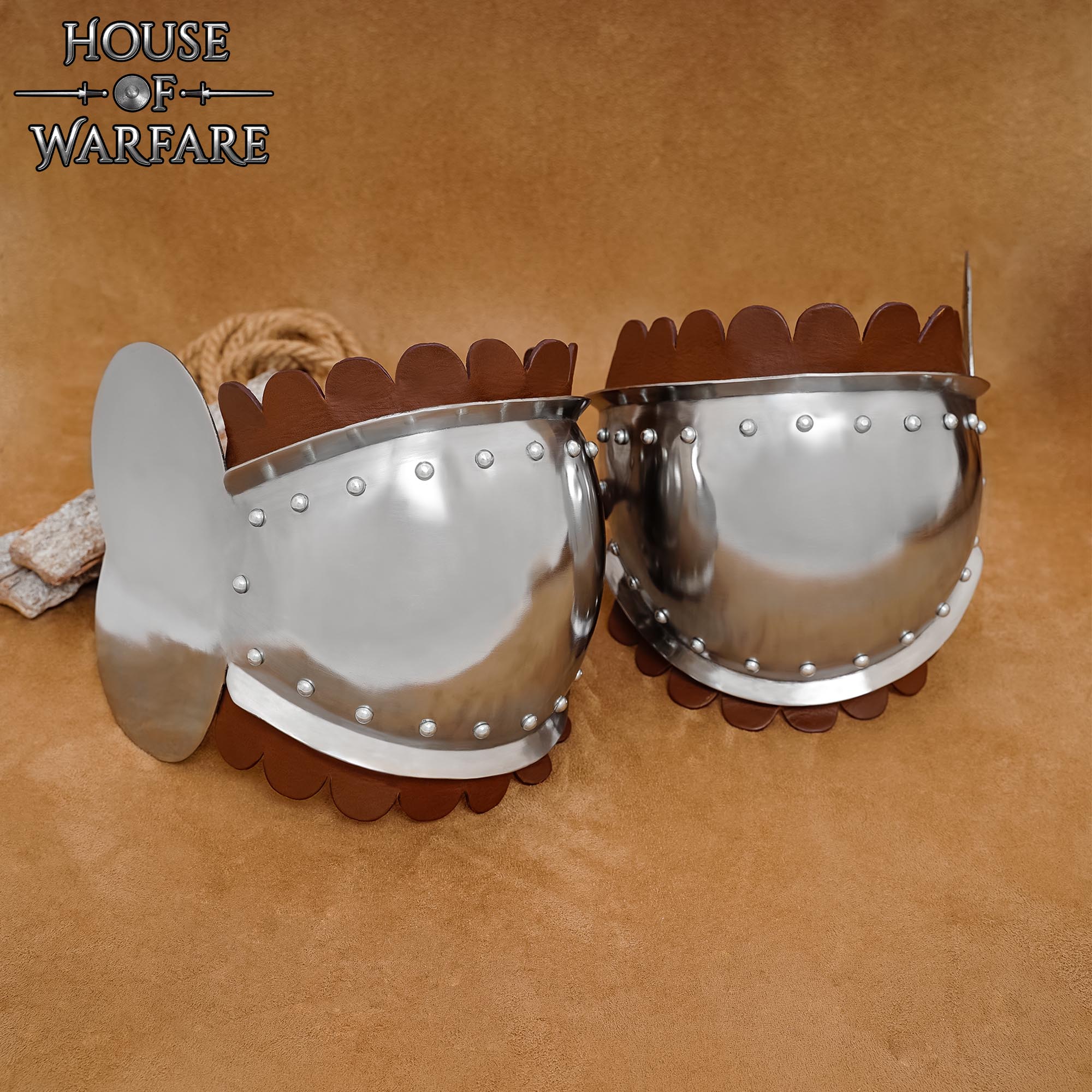 Imagen única de: Juego de Rodilleras Medievales de Acero Dulce