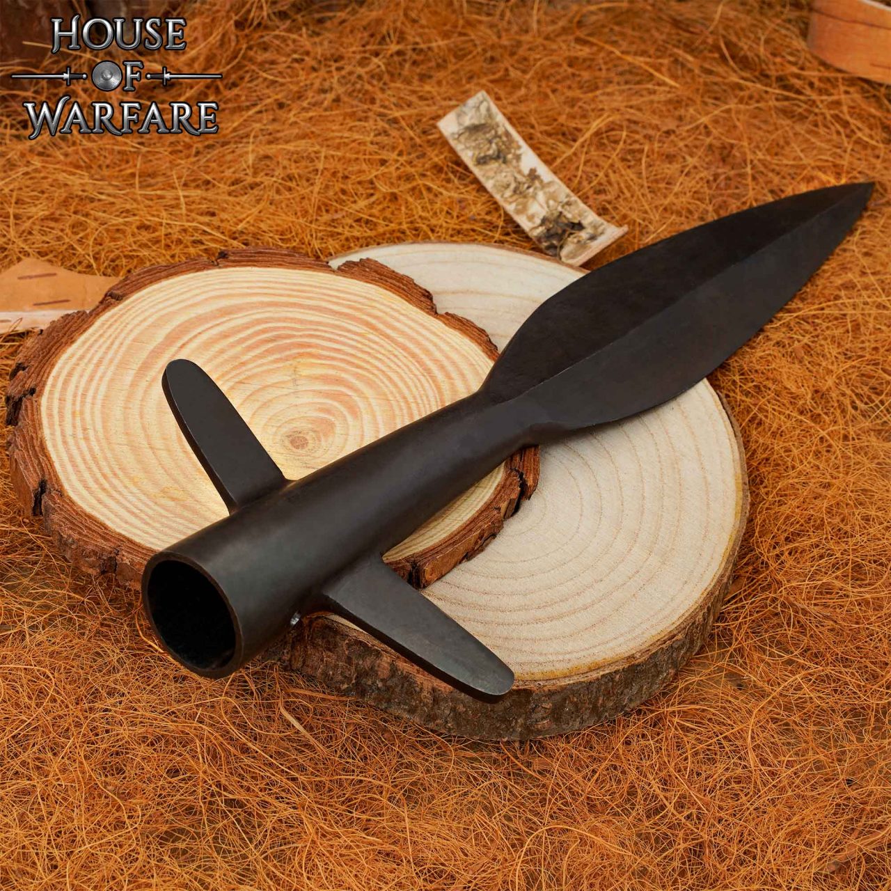 Imagen única de: Punta de Lanza Medieval Alada Forjada a Mano