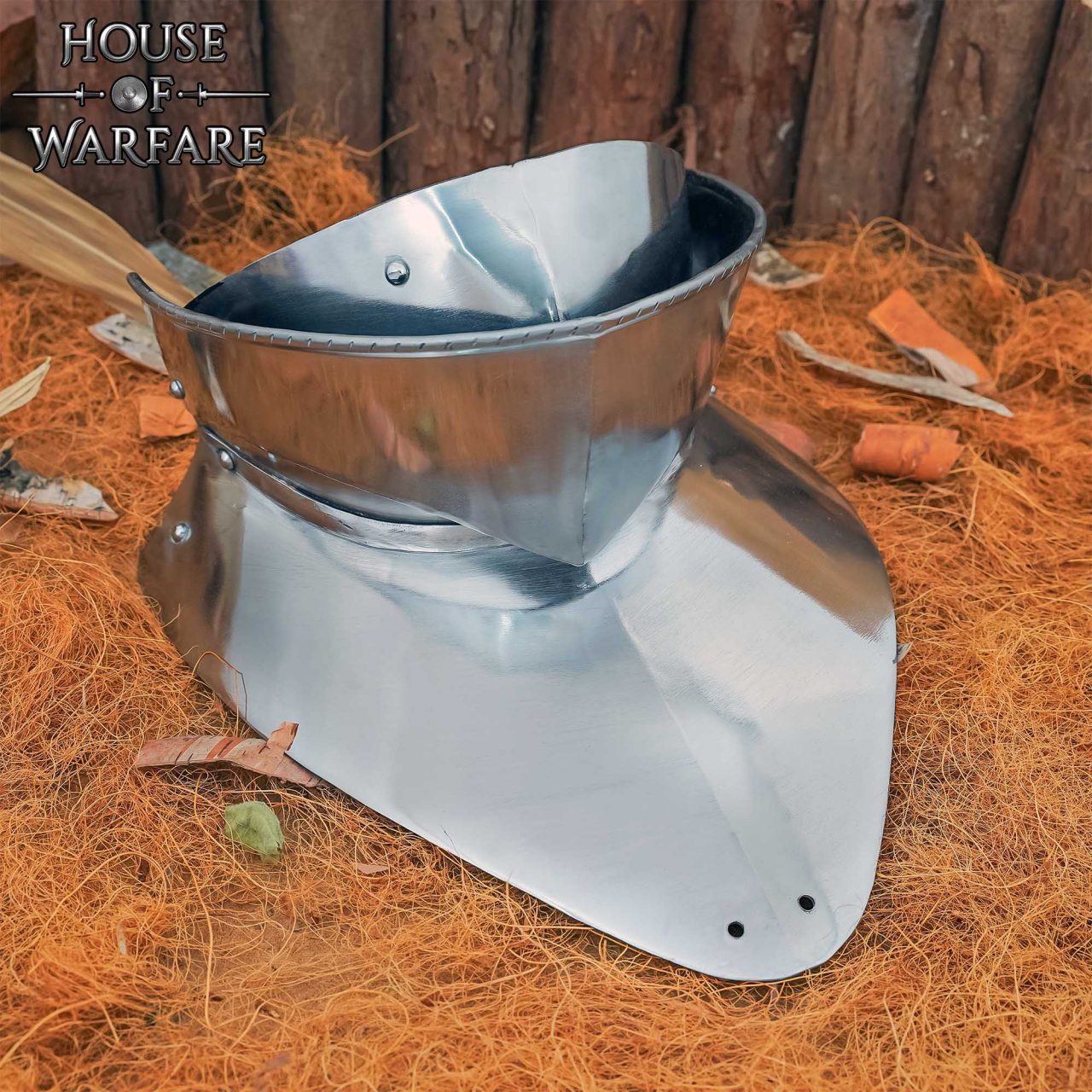 Imagen única de: Gorget de Acero del Siglo Xv con Bevor Pivotante