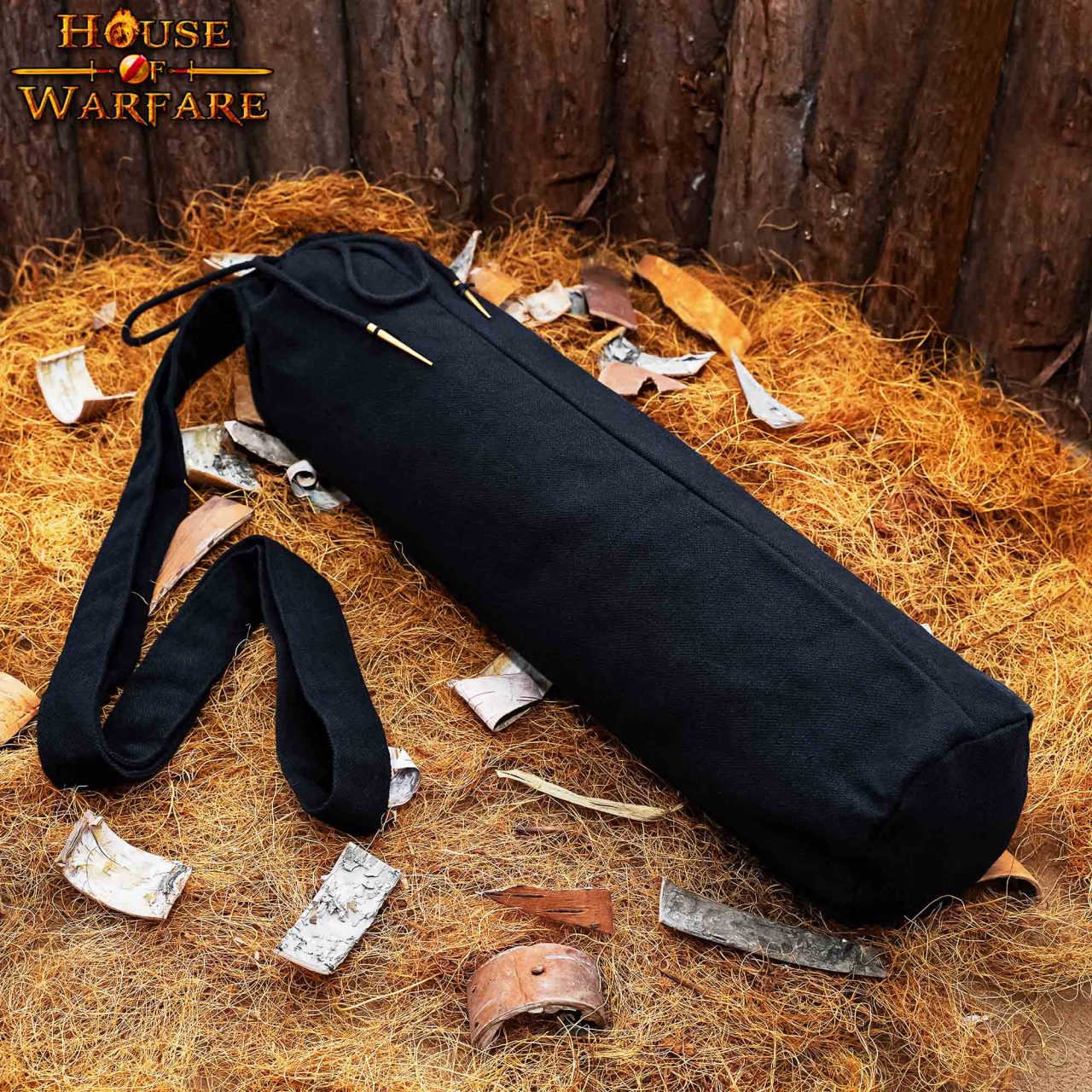 Imagen única de: Funda de Lona Portátil con Cordón para Botellas Negro | Funda Duradera para Botellas