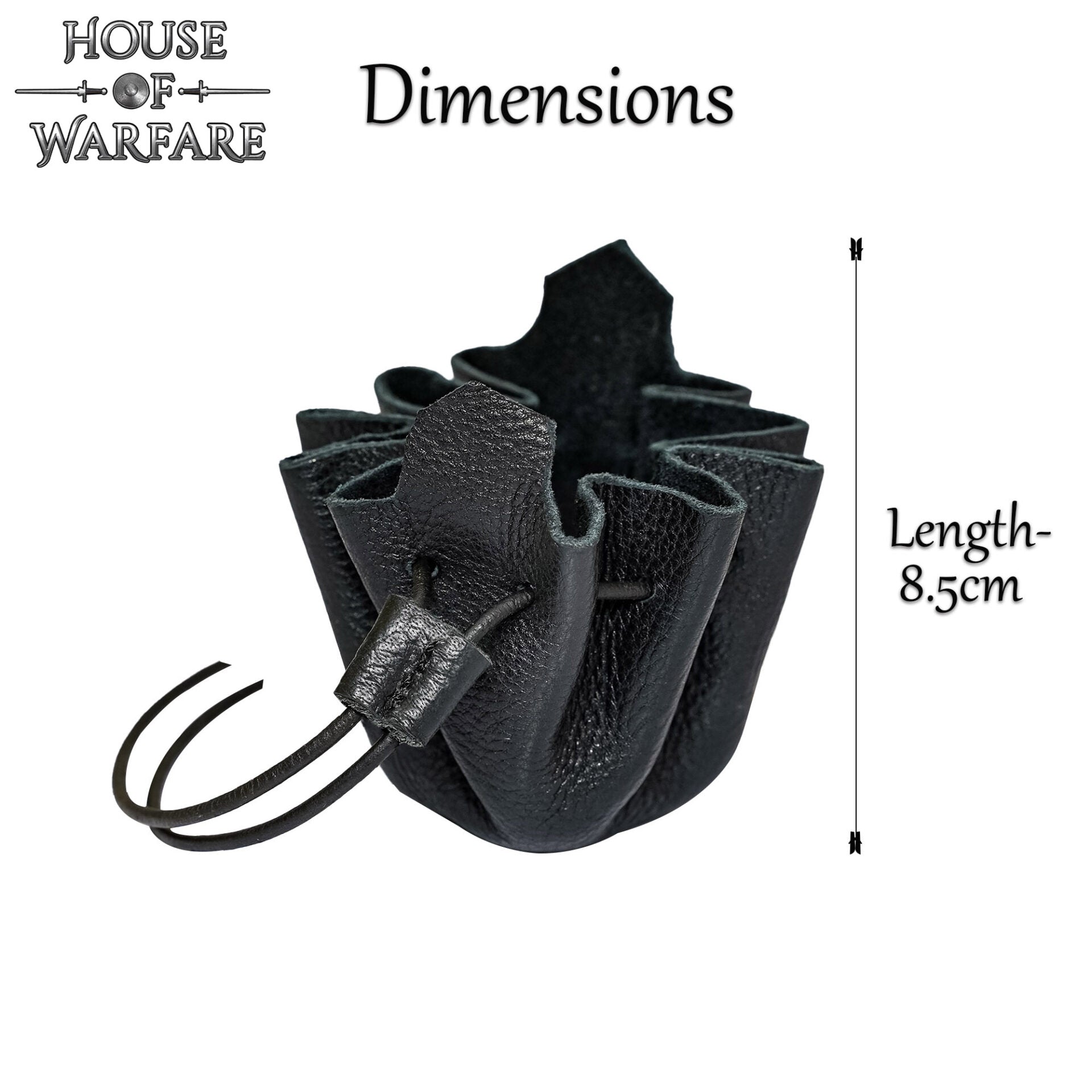 Imagen única de: Monedero Pequeño de Cuero - Bolsita Artesanal Negra con Cordón para Monedas, Dados, Joyas