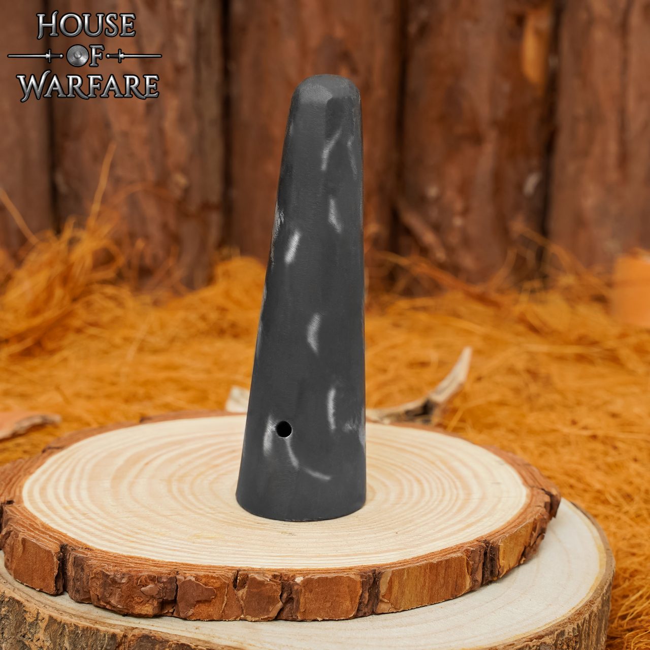 Imagen única de: Caperuza Roma Forjada a Mano 10 Cm - Caperuza de Punta de Asta de Lanza - Accesorio para Arma de Asta de Recreación Medieval - Diámetro 3,3 Cm