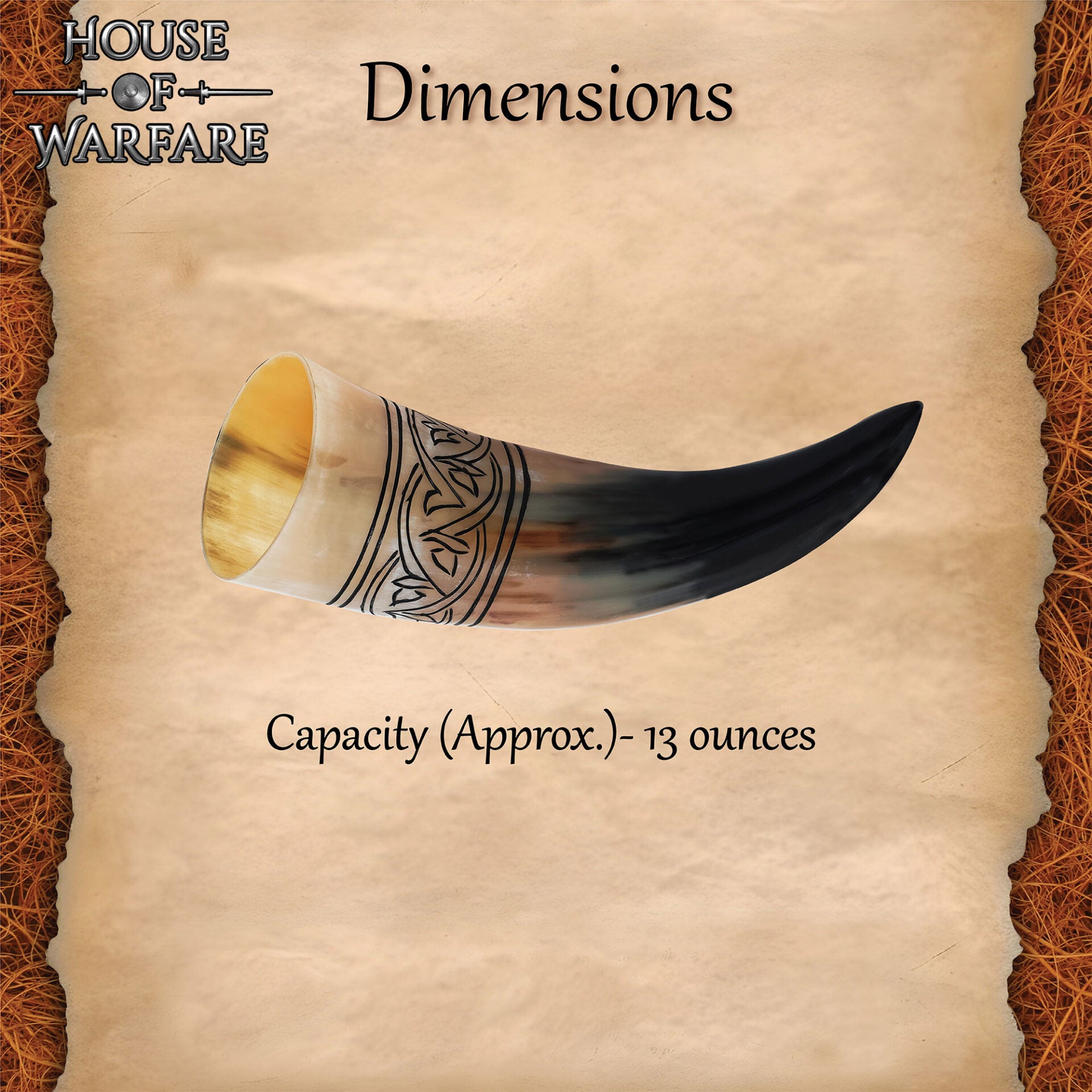 Imagen única de: Viking 350 - 400 Ml Genuino Cuerno para Beber con Grabado