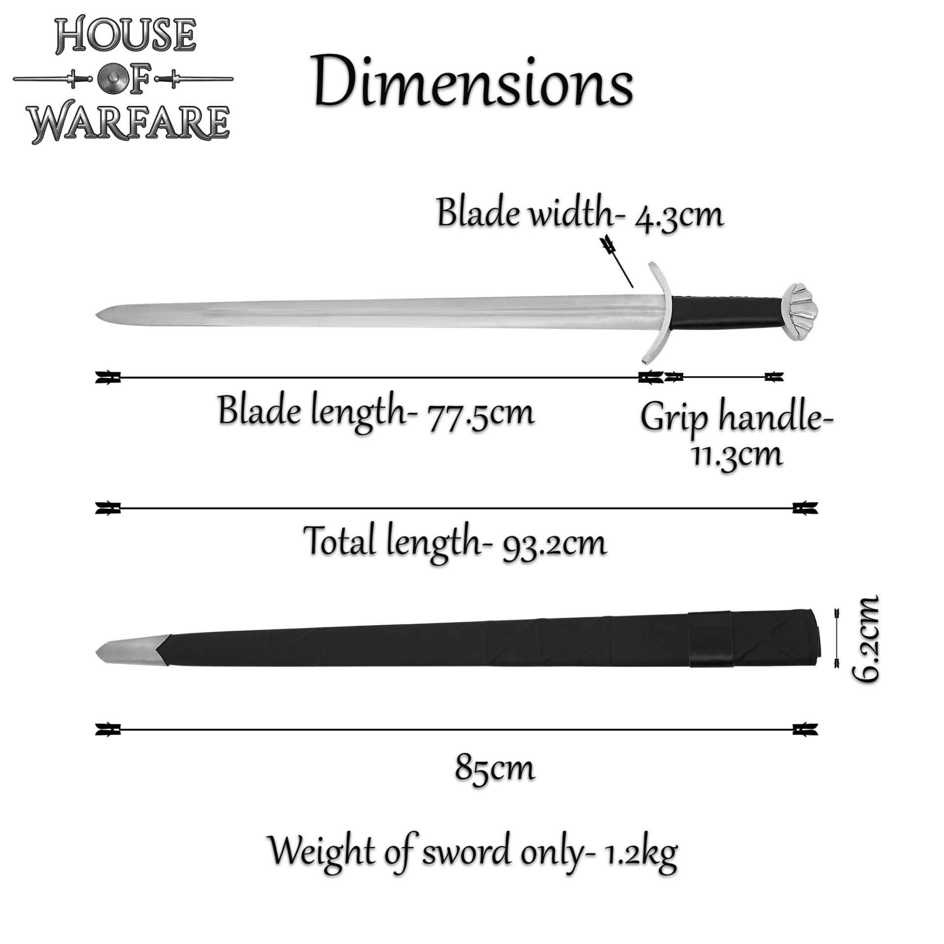 Imagen única de: Espada Medieval de Caballero con Vaina - Hoja de Acero Al Carbono Pulida