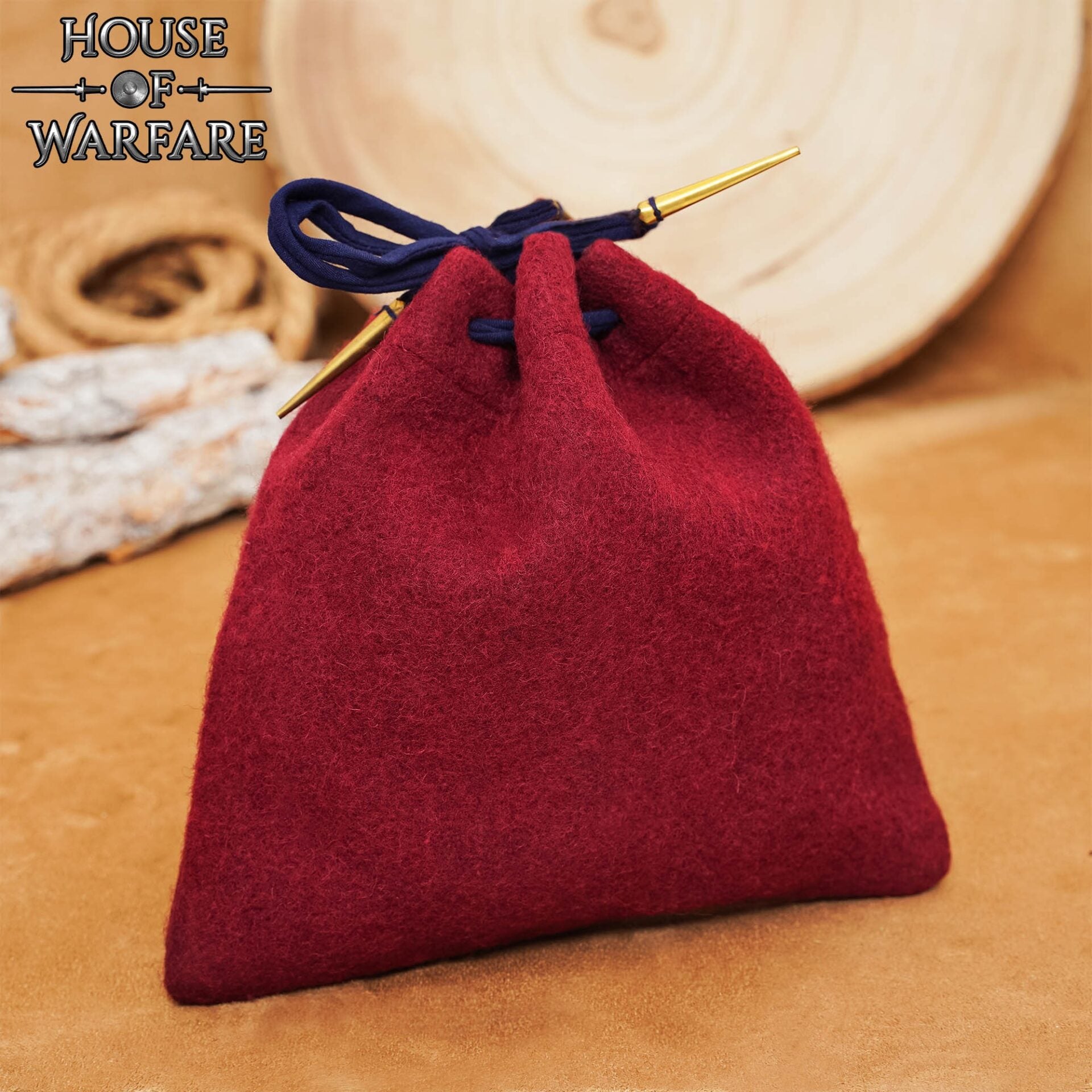 Imagen única de: Bolsa Medieval de Lana con Cordón Artesanal