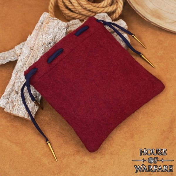 Imagen única de: Bolsa Medieval de Lana con Cordón Artesanal