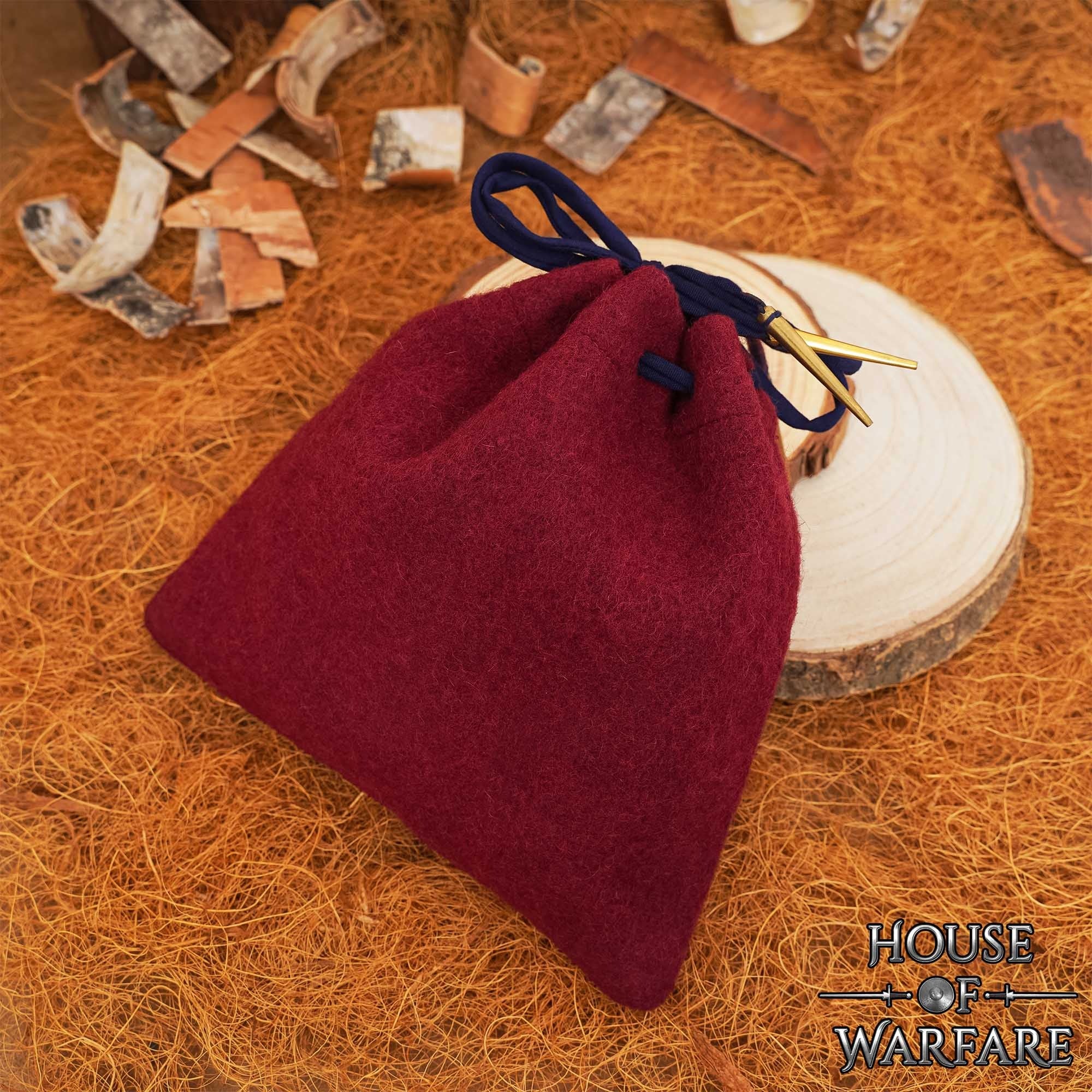 Imagen única de: Bolsa Medieval de Lana con Cordón Artesanal