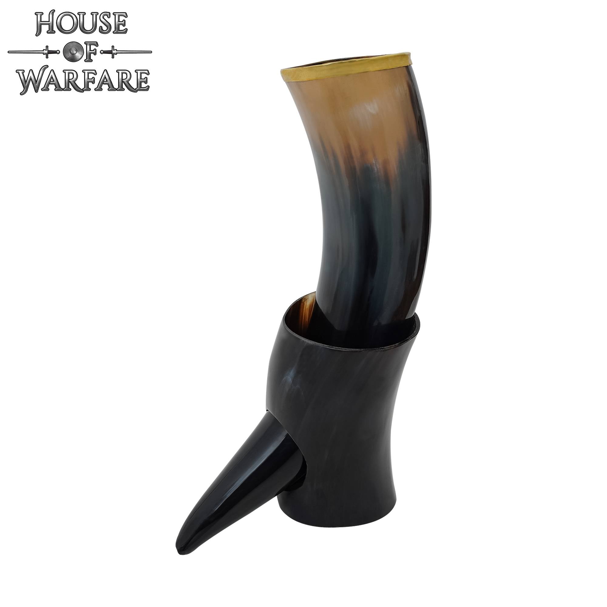 Imagen única de: Cuerno de Beber Vikingo Medieval Auténtico con Soporte