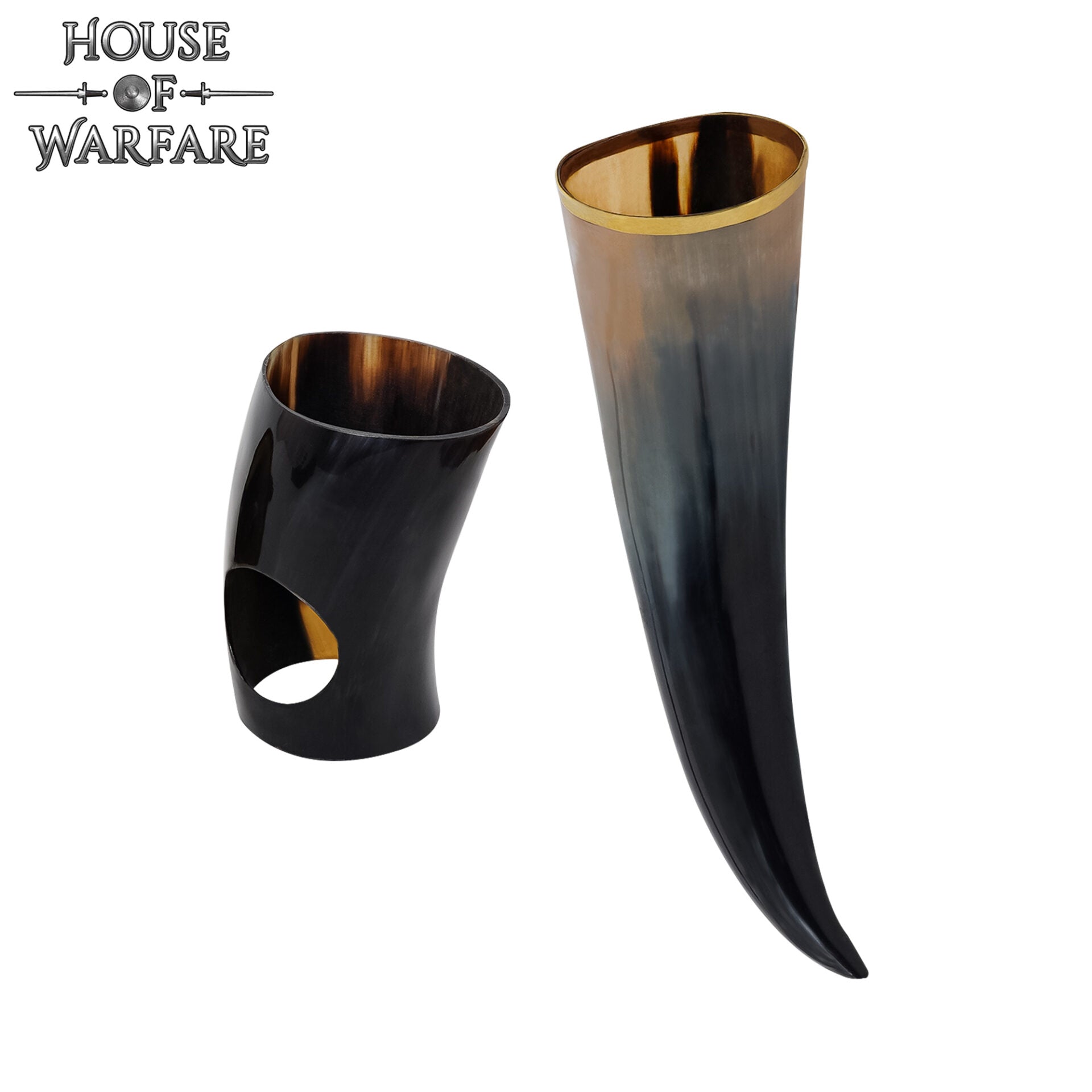 Imagen única de: Cuerno de Beber Vikingo Medieval Auténtico con Soporte