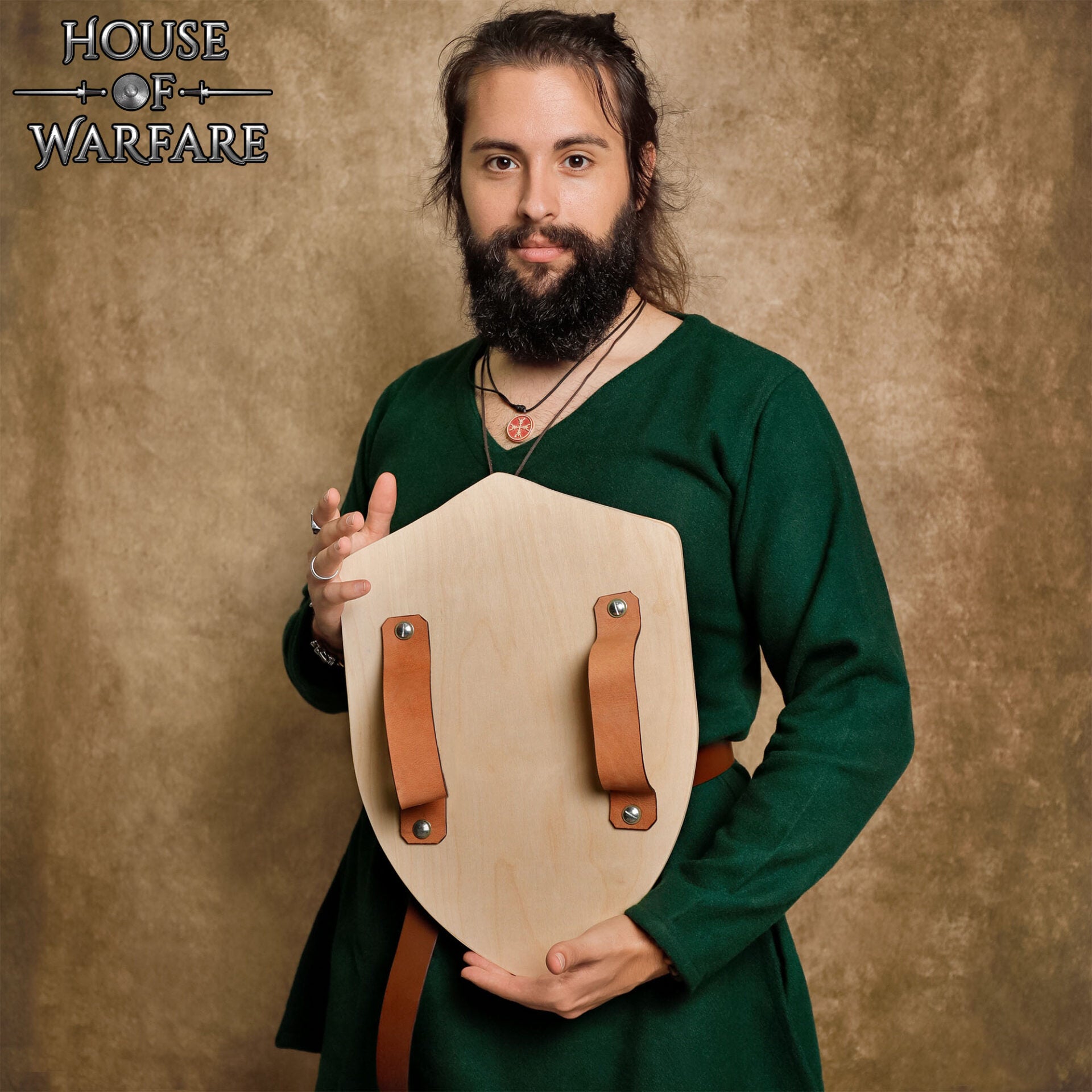 Pequeño Escudo de Madera para Niños | Escudo de Cometa de Madera Maciza con Correas de Cuero | Personalizable para Larp, Disfraces y Juego - Imagen 6