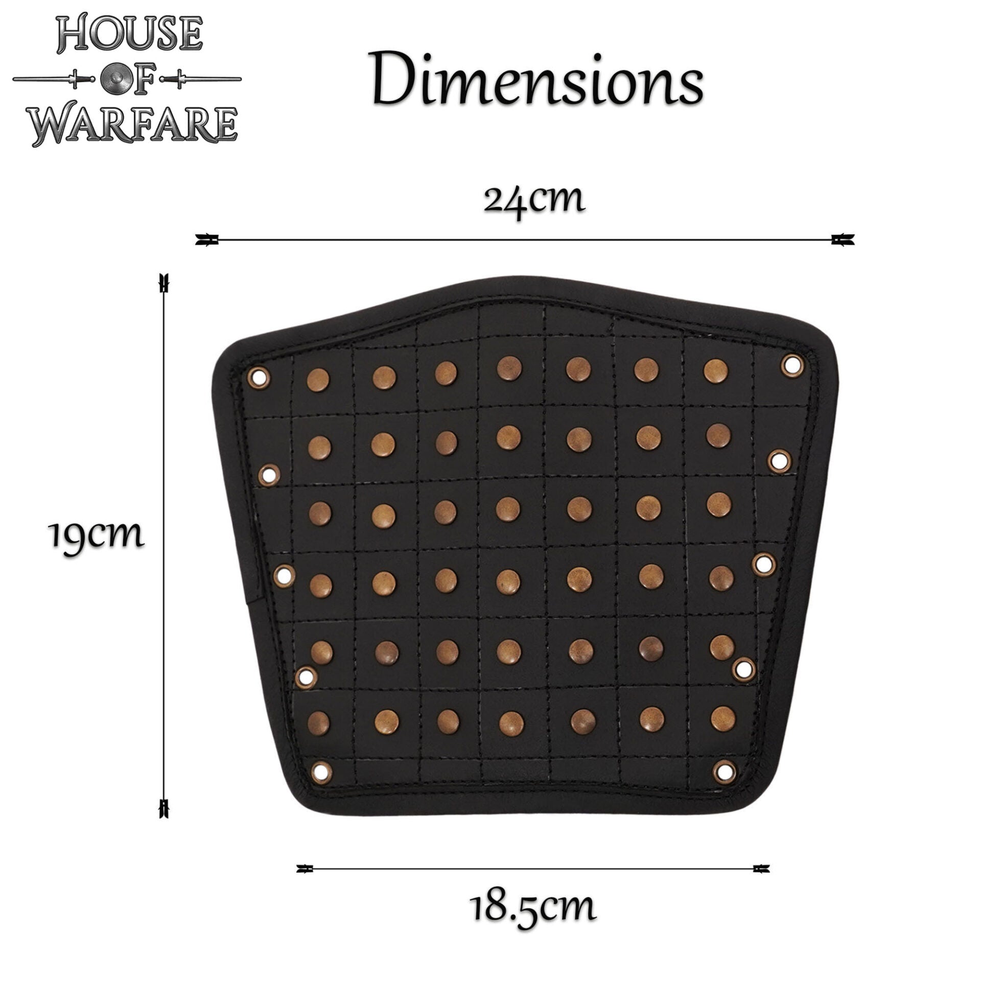 Imagen única de: Brazales Medievales de Cuero con Remaches de Latón con Cordón de Cuero - Guardabrazos para Larp, Sca y Disfraces de Fantasía