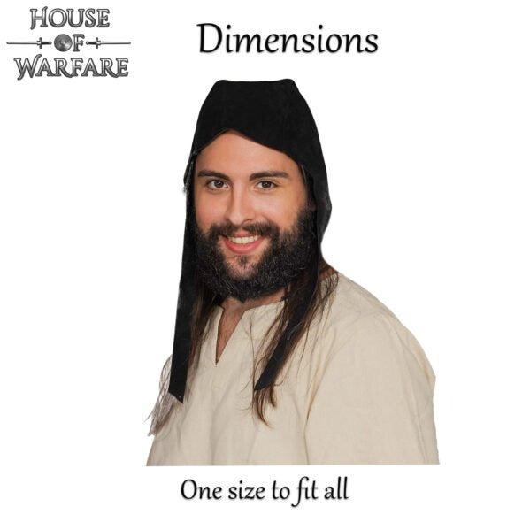 Imagen única de: Gorra Medieval Artesanal de Piel de Ante con Visera Cuadrada