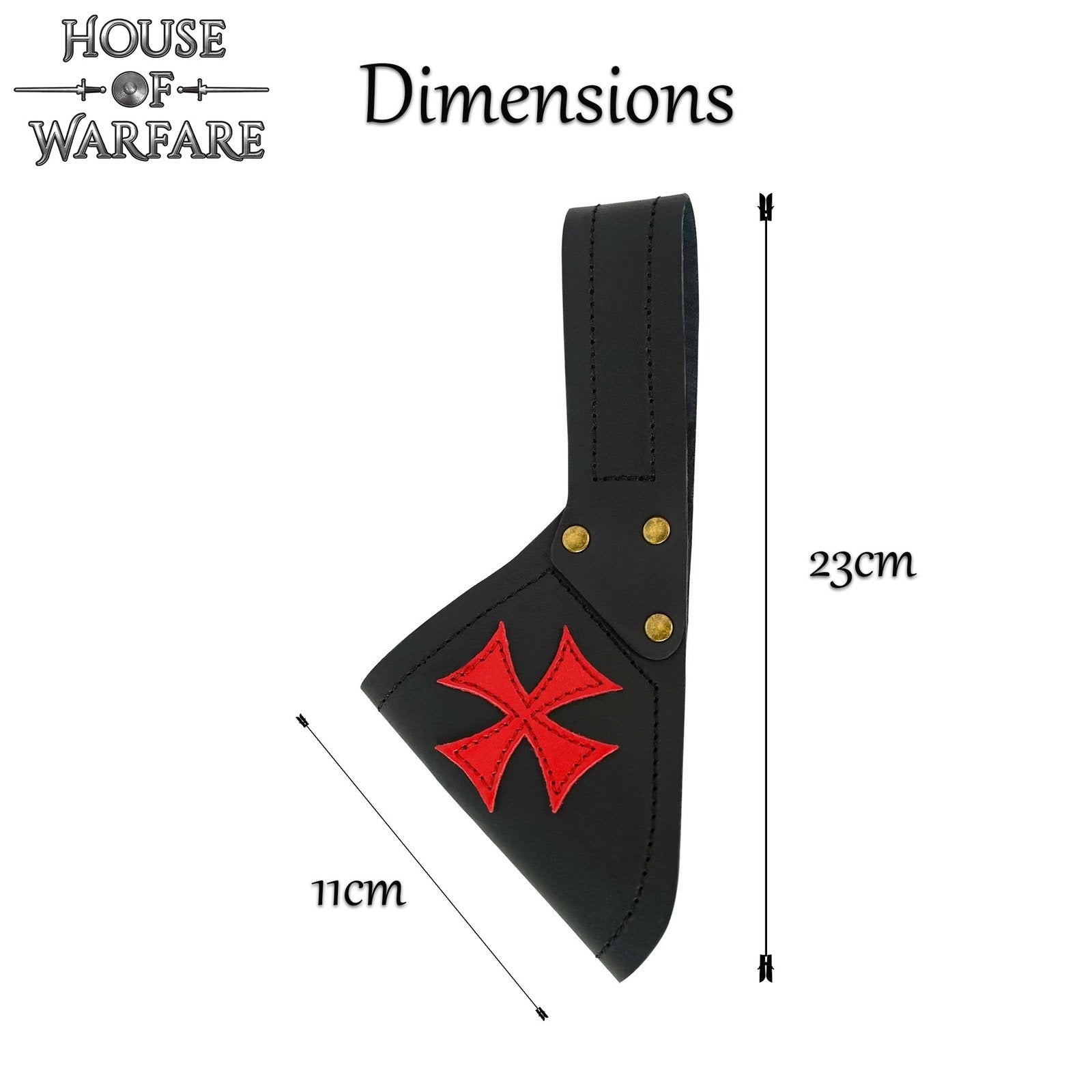 Imagen única de: Rana Espada Templaria de Cuero con Aplique de Cruz Roja