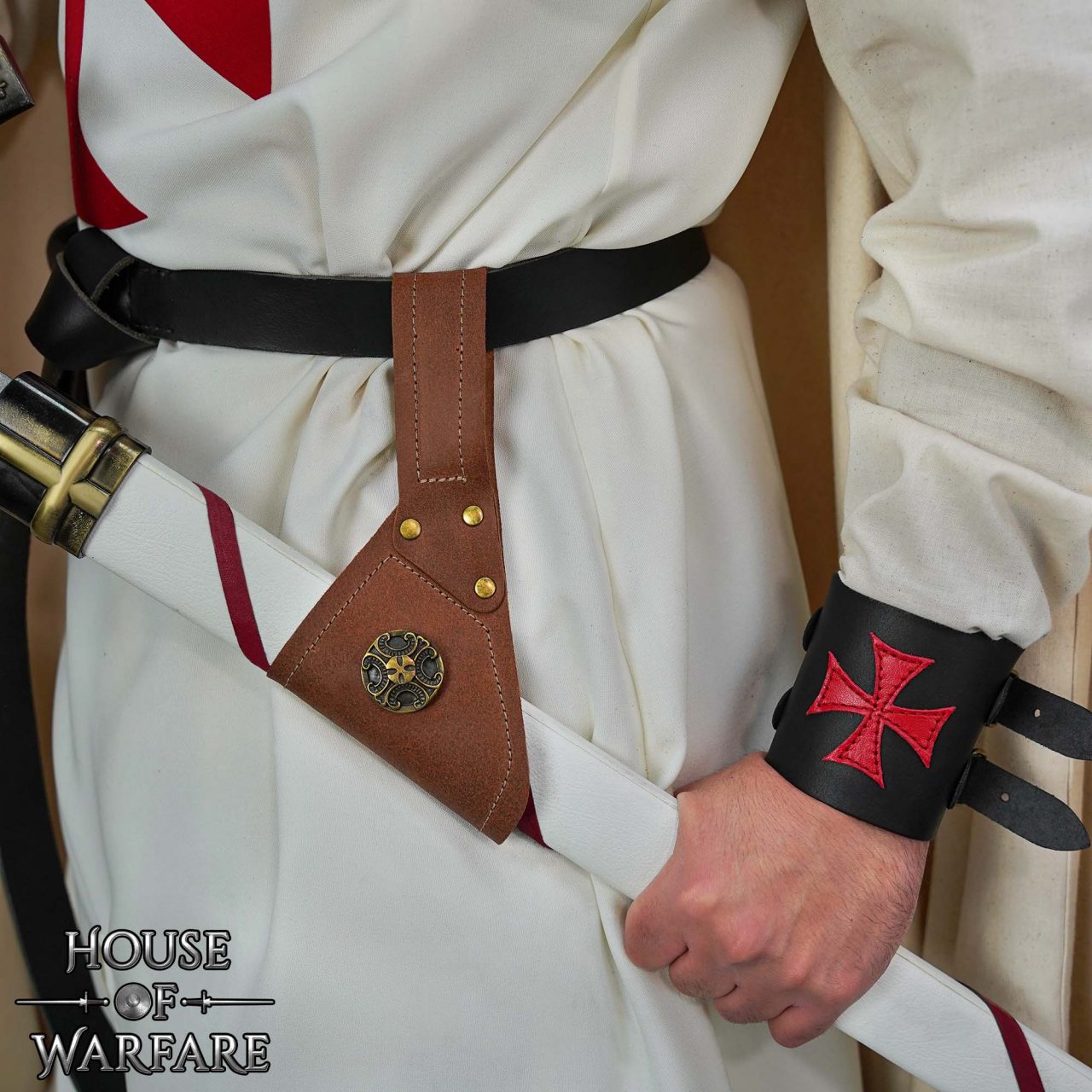 Imagen única de: Espada Medieval de Cuero Diseño Rana Cruz Antigua