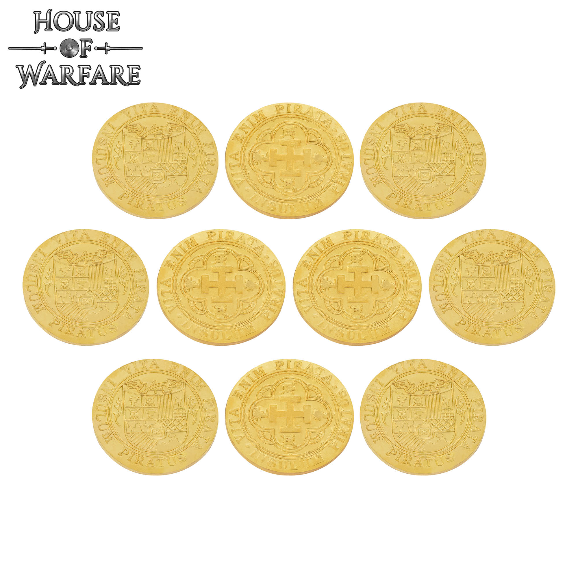 Imagen única de: Vita Enim Pirata Insulum Piratus Monedas de Latón Macizo