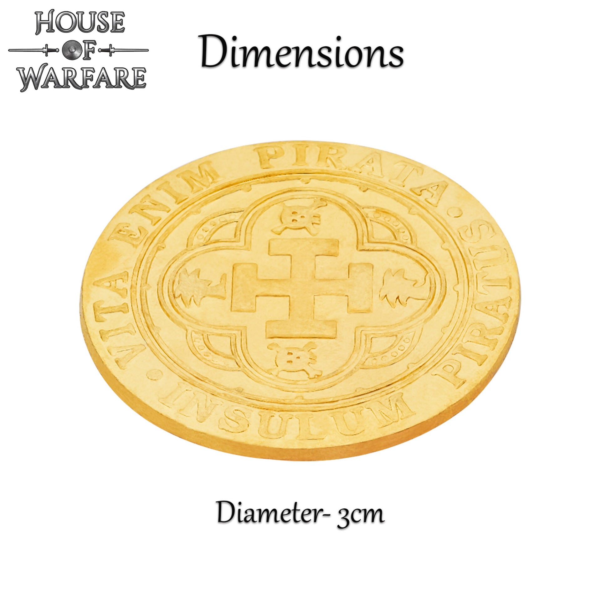 Imagen única de: Vita Enim Pirata Insulum Piratus Monedas de Latón Macizo