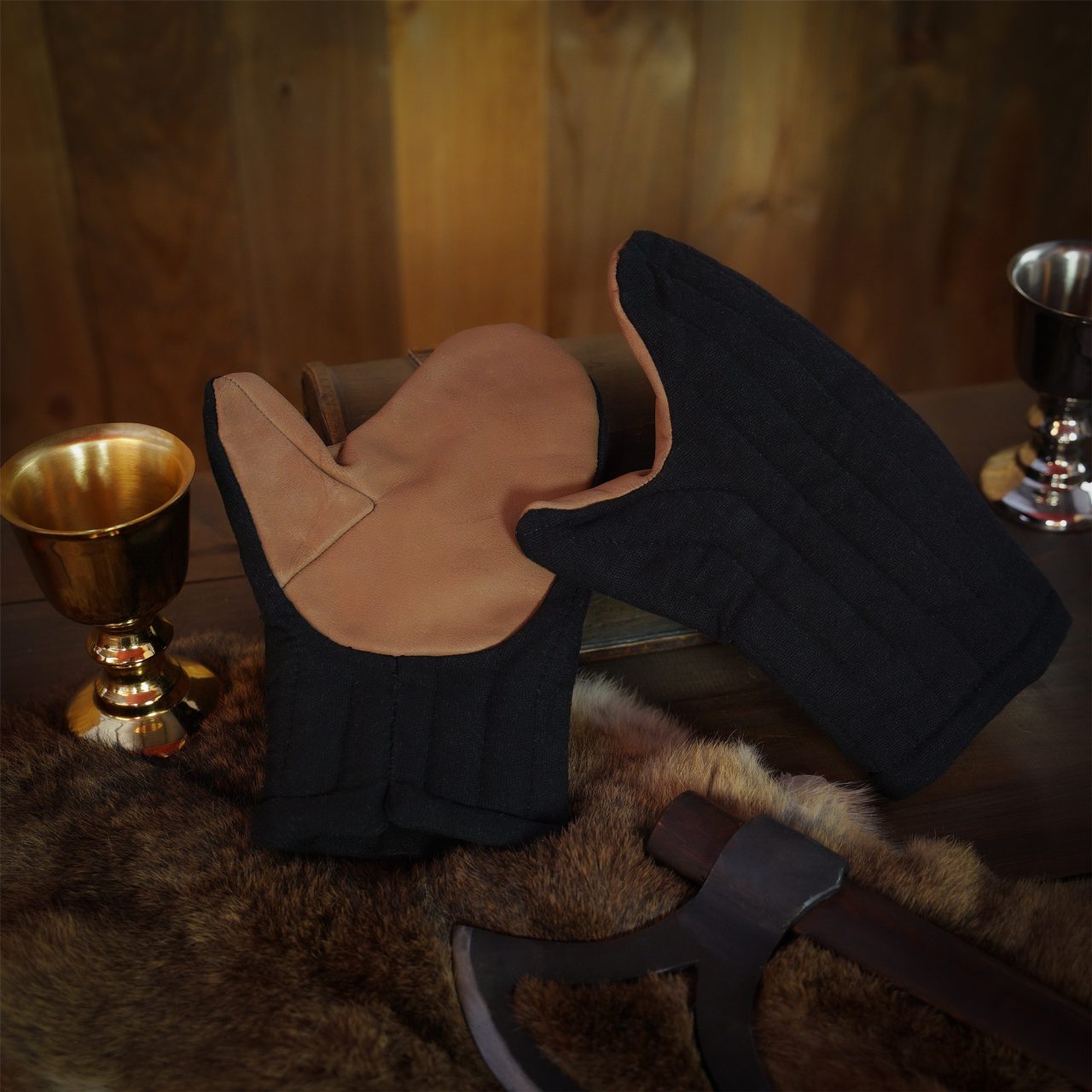 Imagen única de: Guantes Mitones Acolchados Hechos a Mano con Lona de Algodón