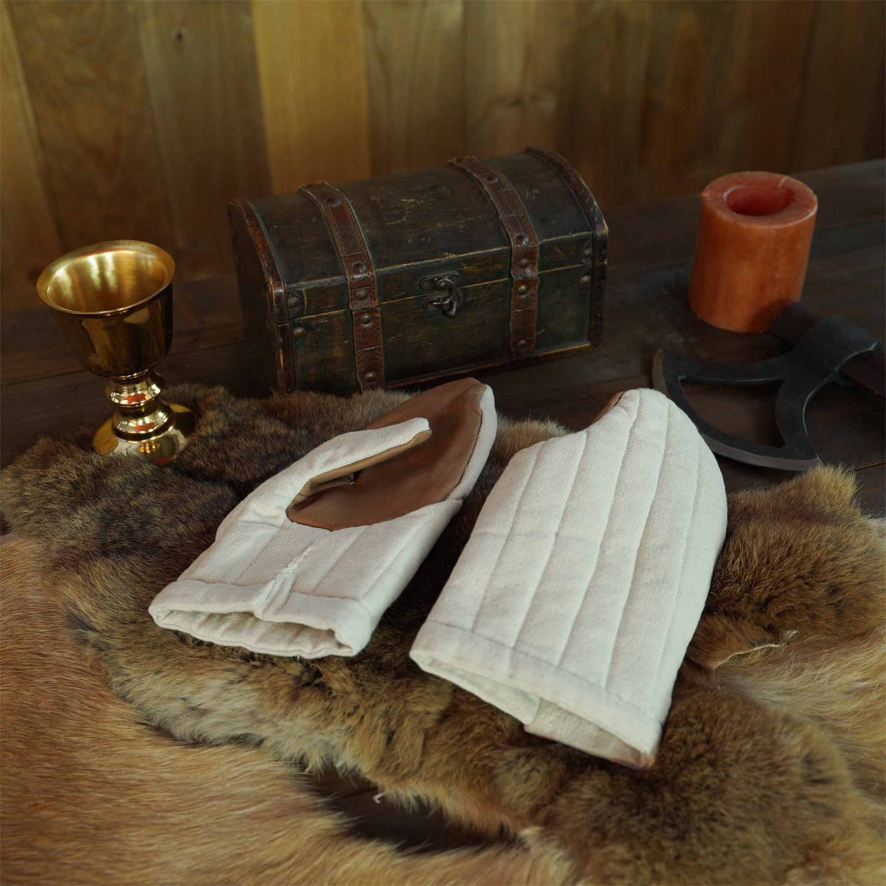 Imagen única de: Guantes Mitones Acolchados Hechos a Mano con Lona de Algodón