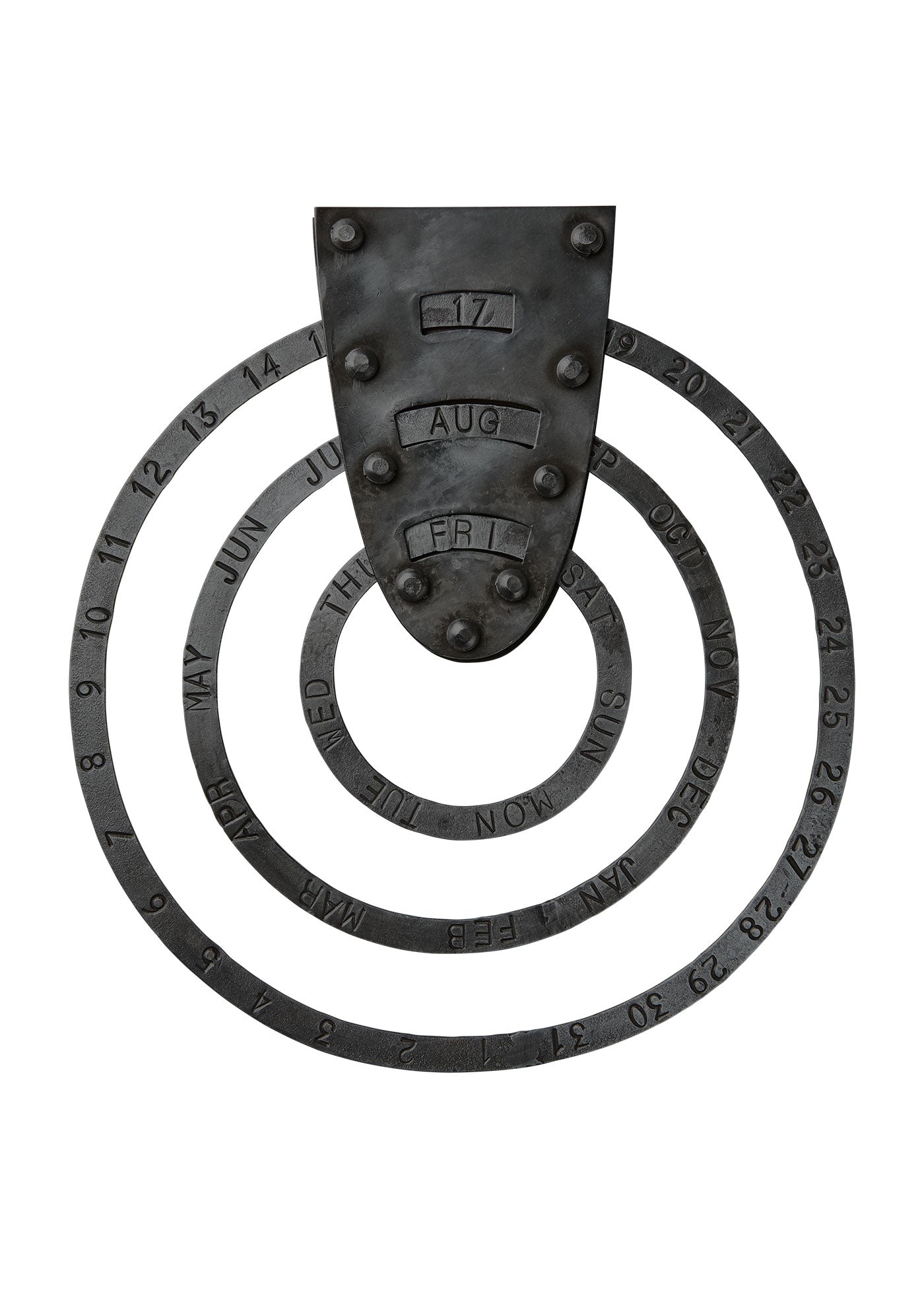 Imagen única de: Calendario Decorativo Redondo De Hierro, De Aprox. 26 Cm De Diámetro.