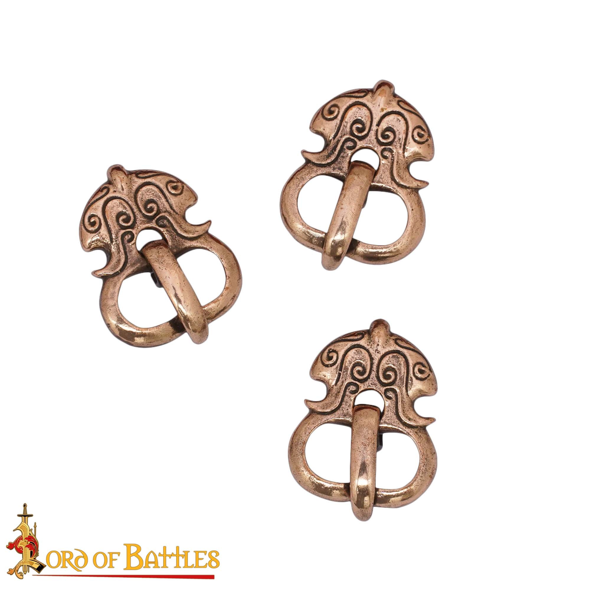 Imagen única de: Juego de Hebillas de Cinturón Vikingas - Estilo Nórdico, Acabado en Bronce Antiguo (juego de 3)