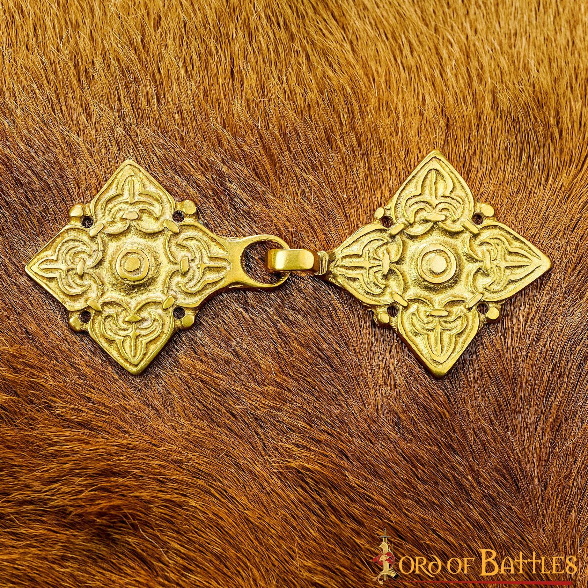 Imagen única de: Broche de Latón Fundido para Caftán o Capa Vikinga / Rusa Histórica