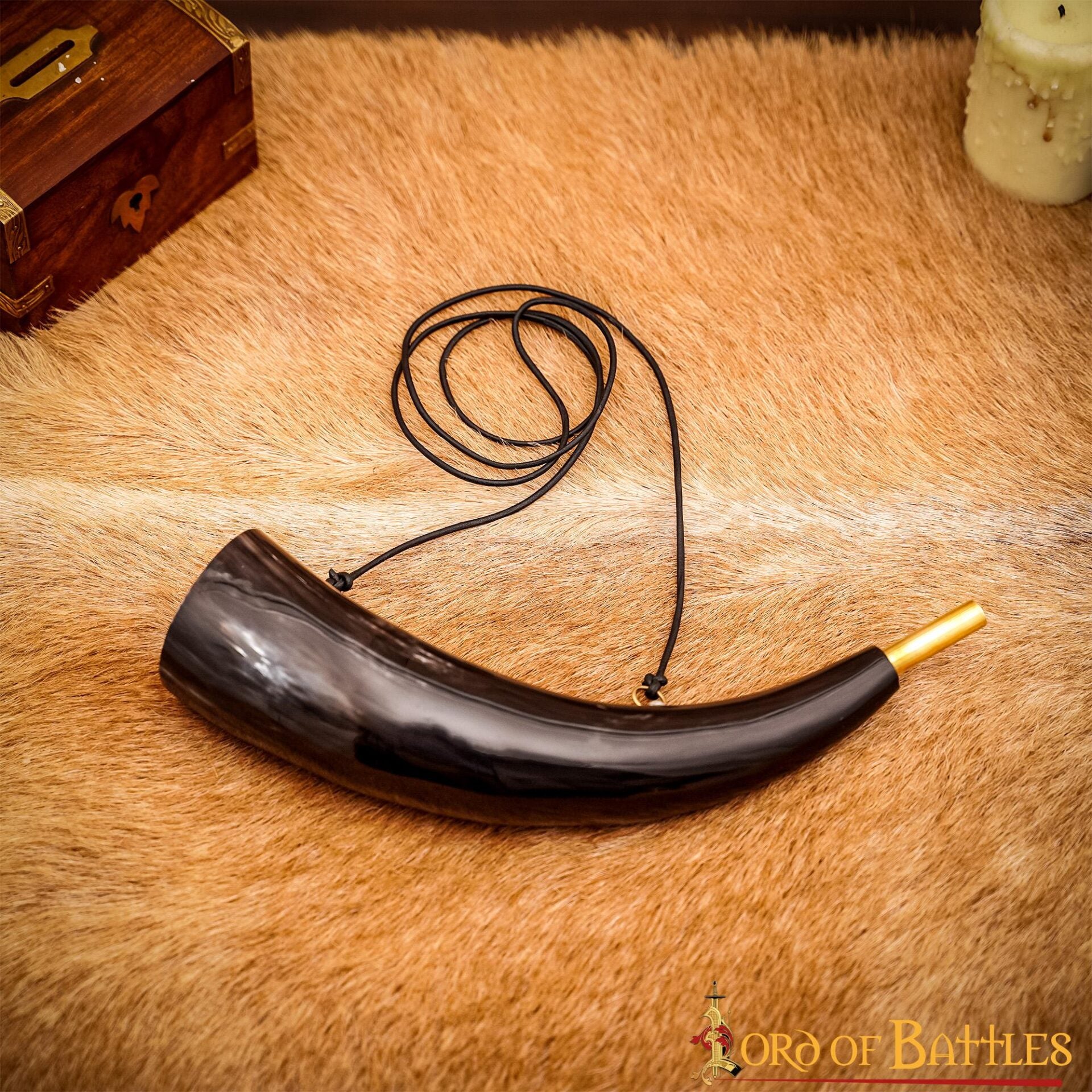 Imagen única de: Viking Blowing Horn - Bocina de Buey de Origen Ético con Boquilla de Latón