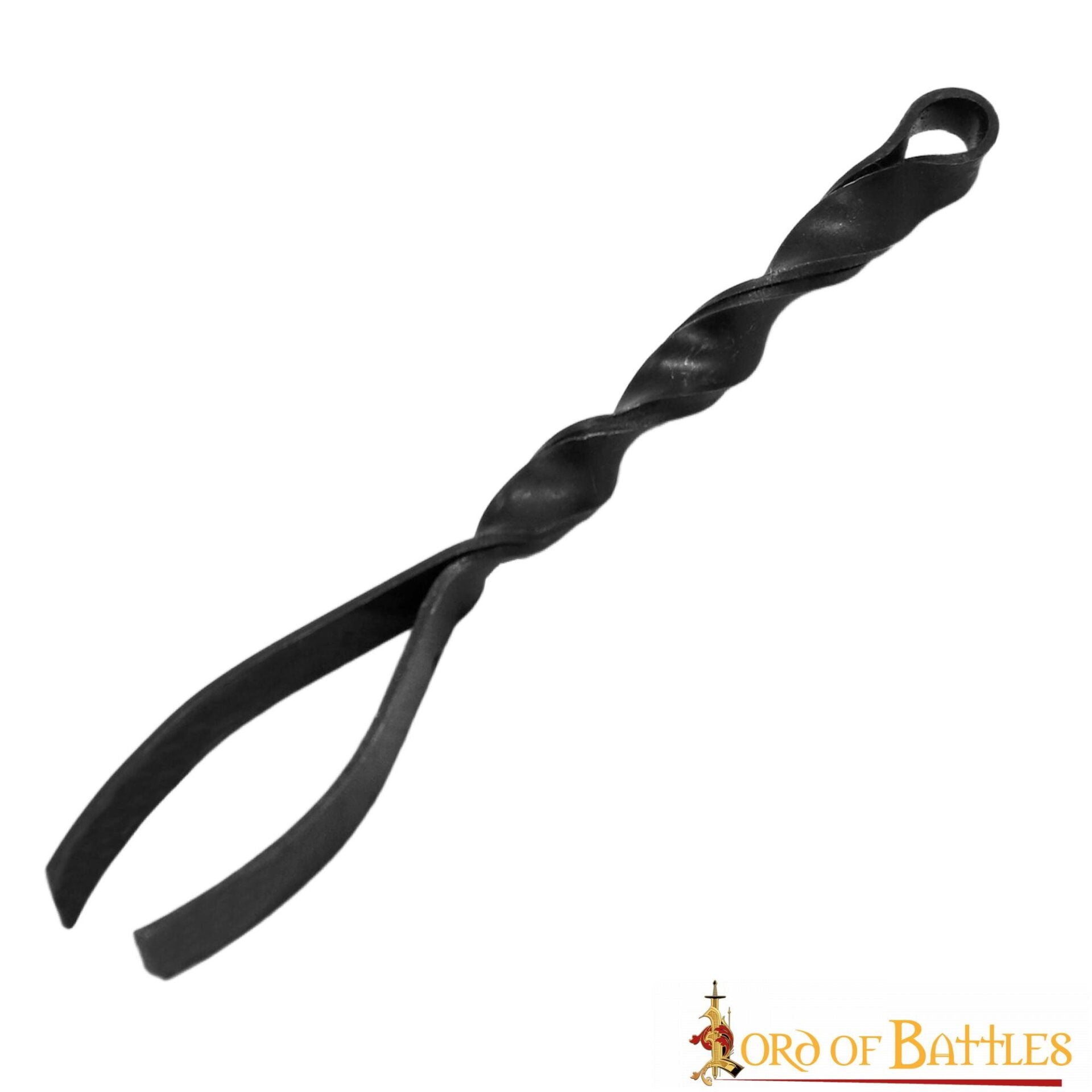 Imagen única de: Pinza Medieval de Hierro Forjada a Mano - Herramienta Tradicional de Aseo con Mango Retorcido