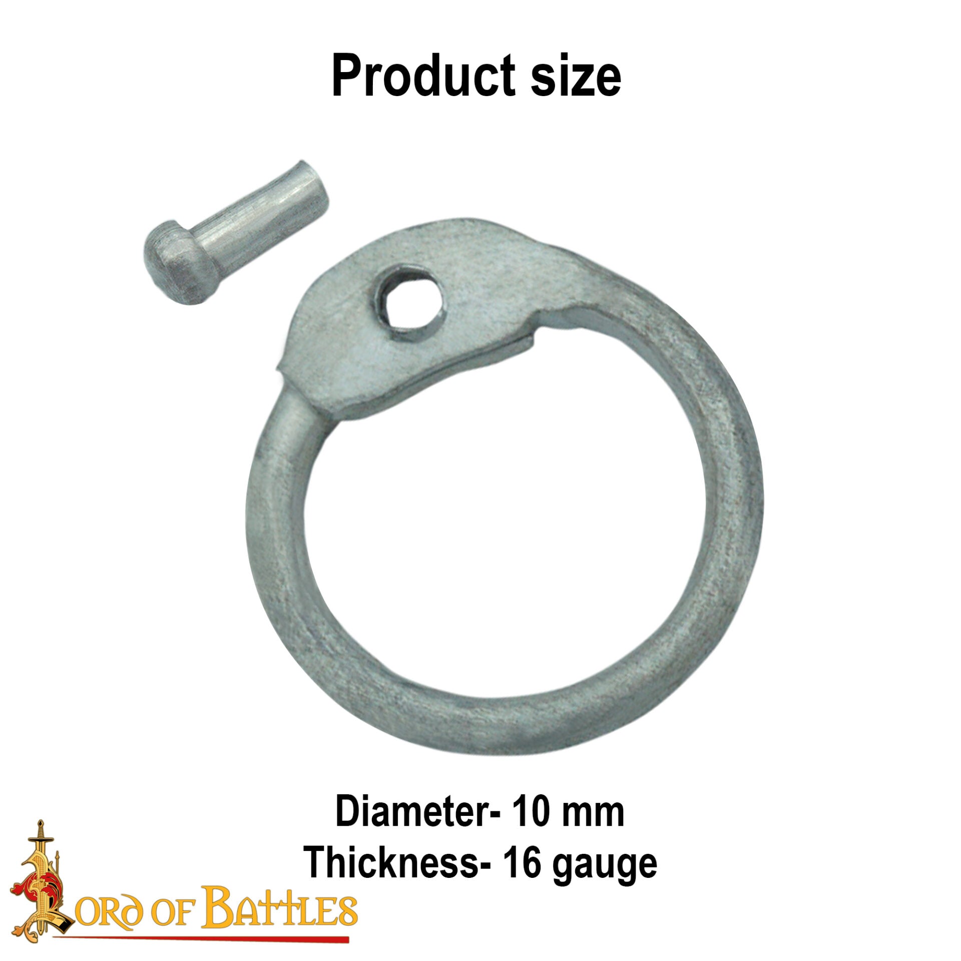 Imagen única de: Anillos Redondos de Aluminio - Anillo Redondo con Remaches en Forma de Cúpula de 10 Mm - Calibre 16, Aluminio - Acabado Natural - 1 Kg - Ideal para Reparaciones y Bricolaje de Cota de Malla