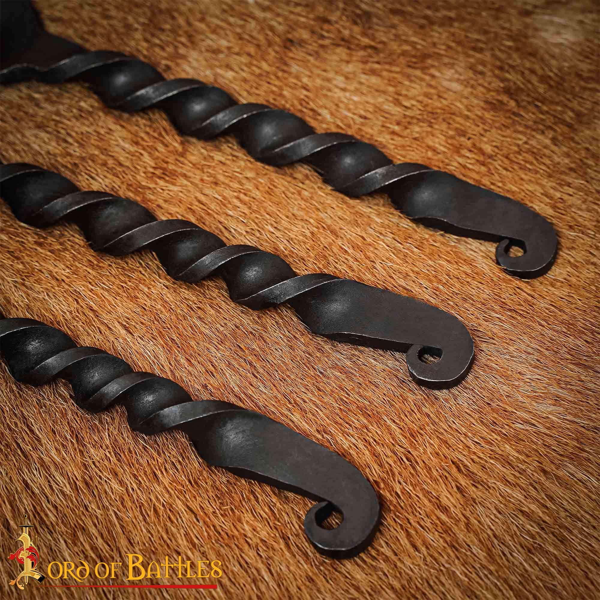 Imagen única de: Juego de Cubiertos Medievales Forjados a Mano Cuchara, Tenedor y Cuchillo