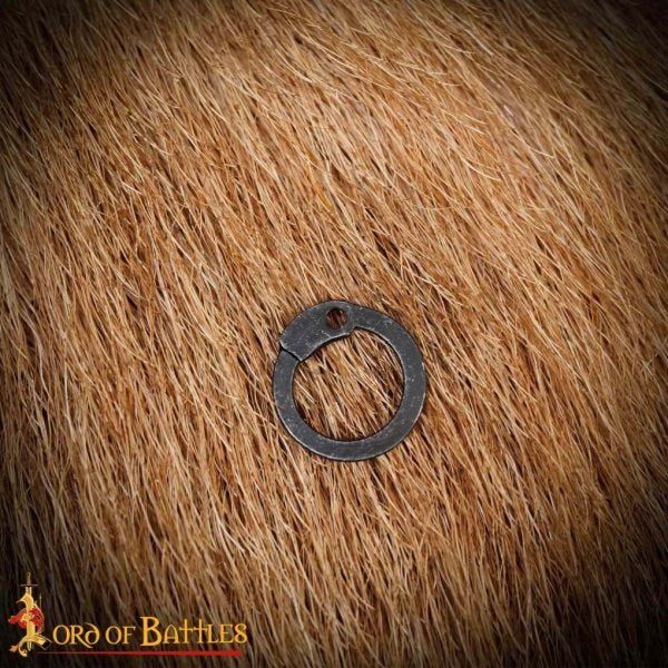 Imagen única de: Anillas Sueltas de Acero Dulce Ennegrecido, Anillas Planas con Remaches de Cúpula, 9 Mm Calibre 17, Artesanía y Reparación de Armaduras de Cota de Malla