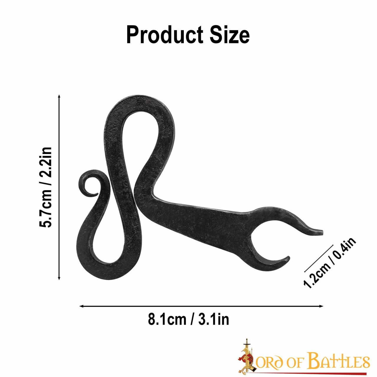 Imagen única de: Abrebotellas Medieval de Hierro Forjado a Mano - Forma de Voluta Retorcida de Herrero