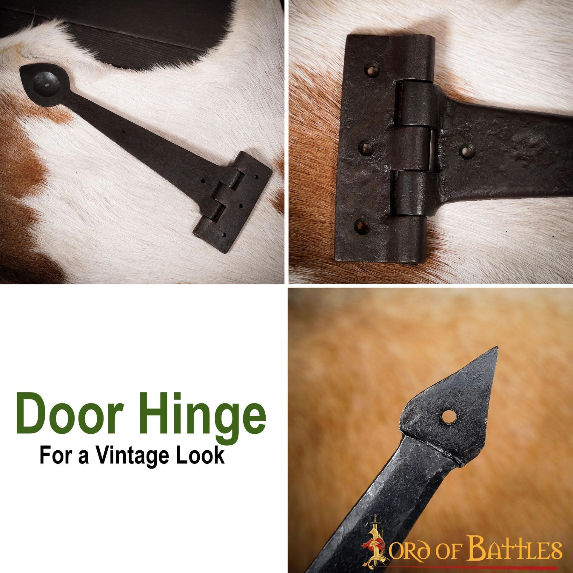 Bisagra de Puerta Rústica de Hierro Forjado a Mano - Bisagra de Correa Resistente para Puertas, Armarios y Cofres - Imagen 26